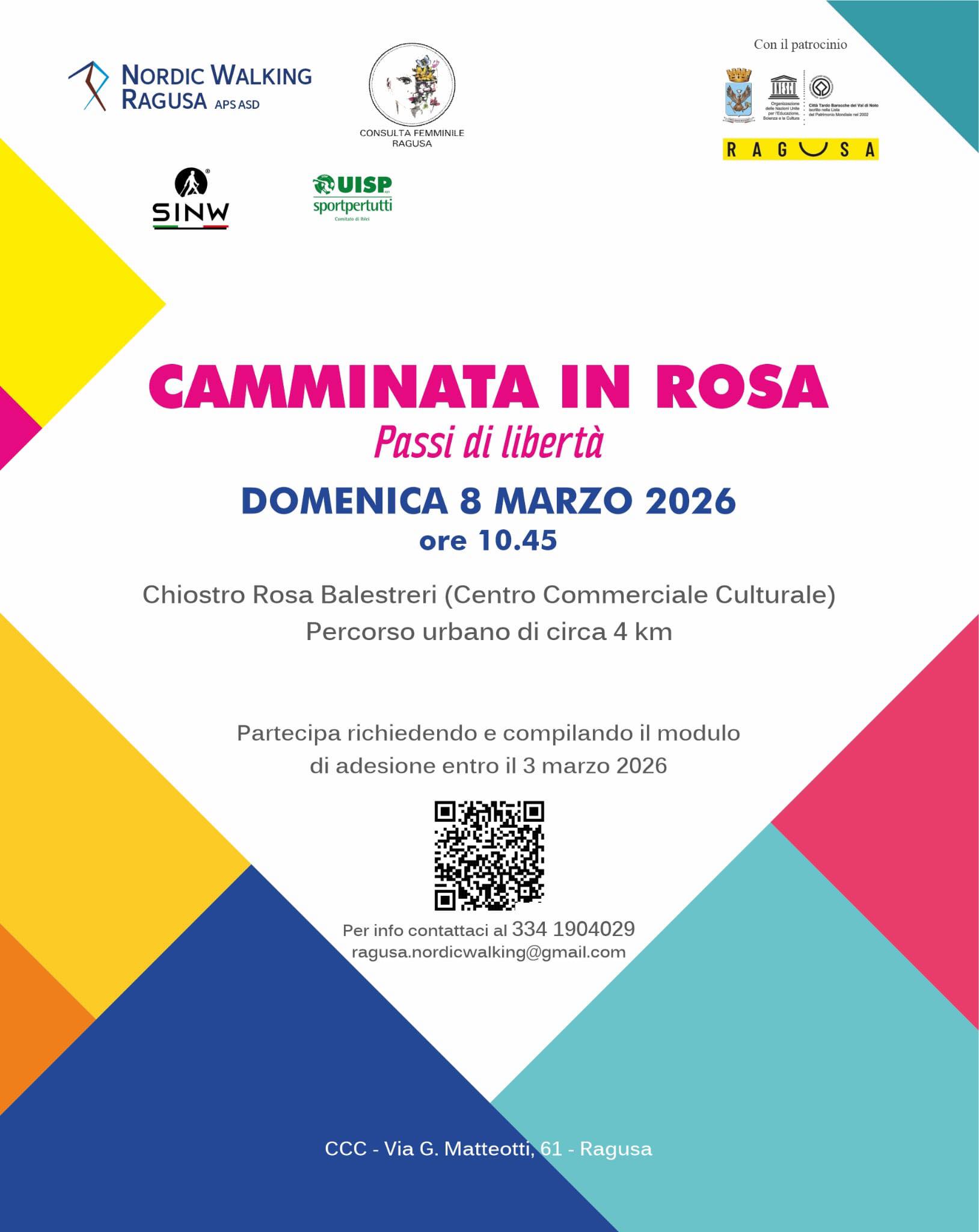Camminata in Rosa a Ragusa: “Passi di Libertà” per i diritti delle donne