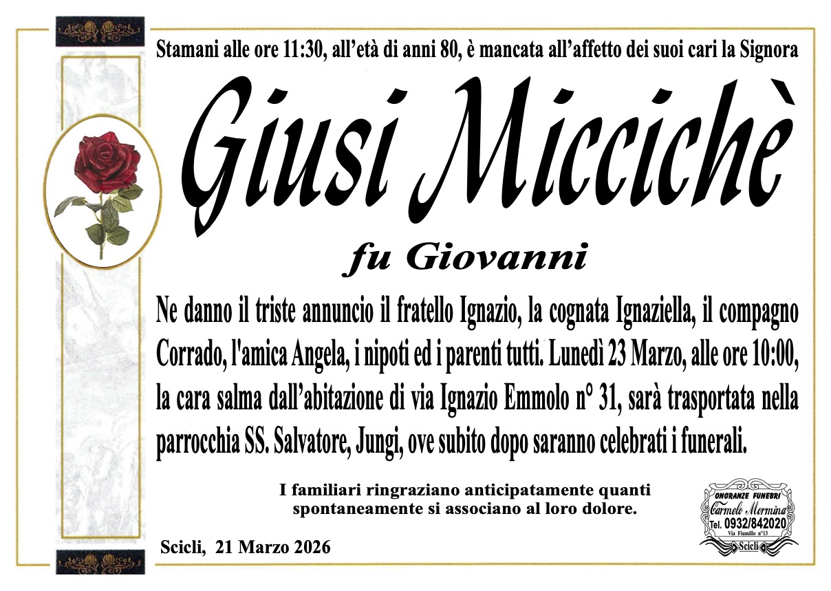 Necrologi Giusi Micciché