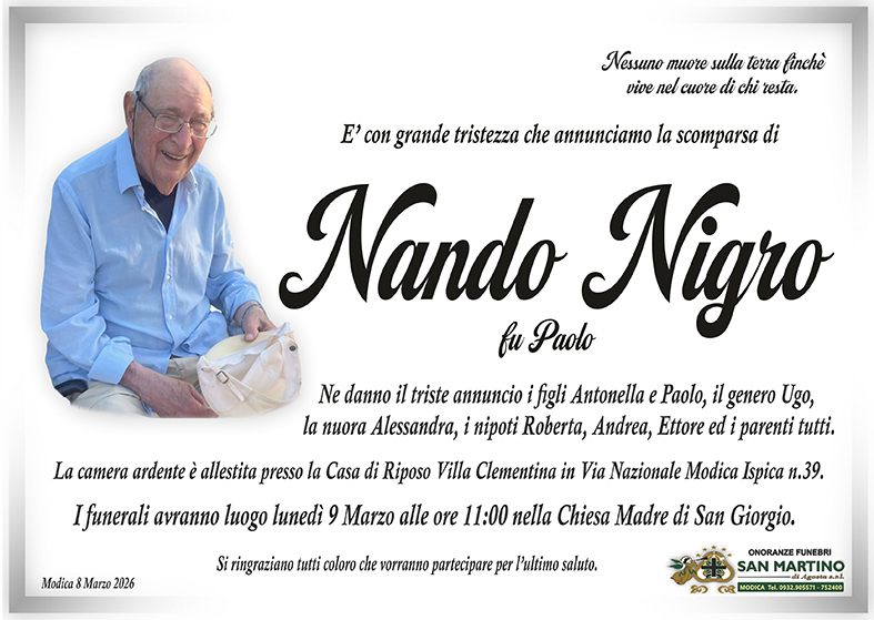 Necrologi: Nando Nigro