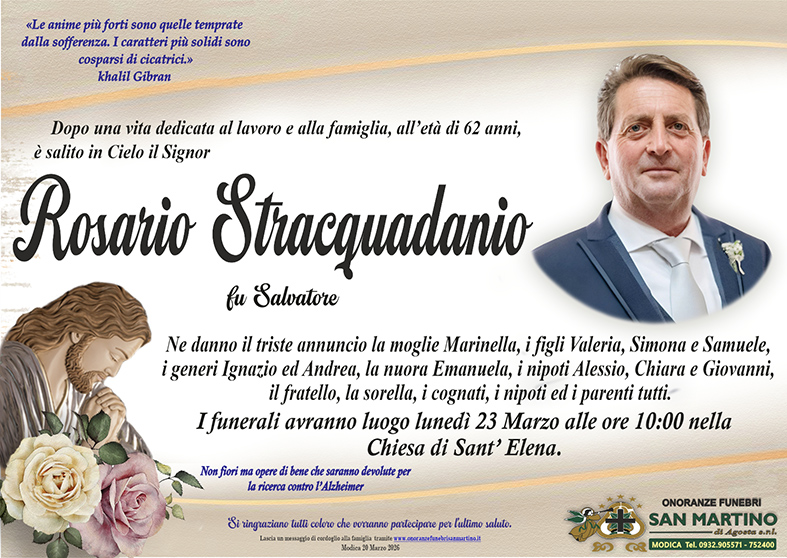 Necrologi: Rosario Stracquadanio