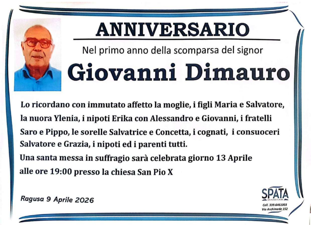 Anniversario: Giovanni Dimauro