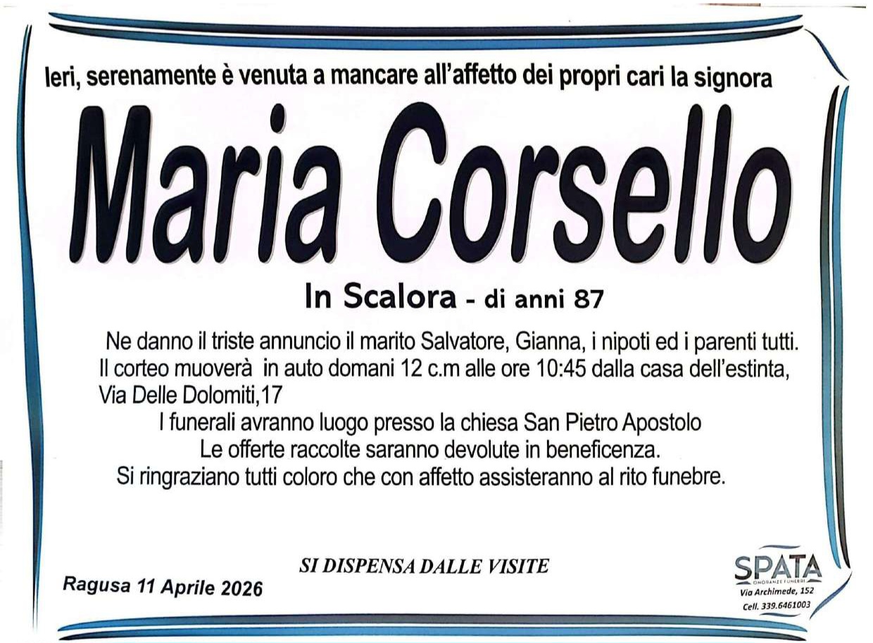 Necrologi: Maria Corsello
