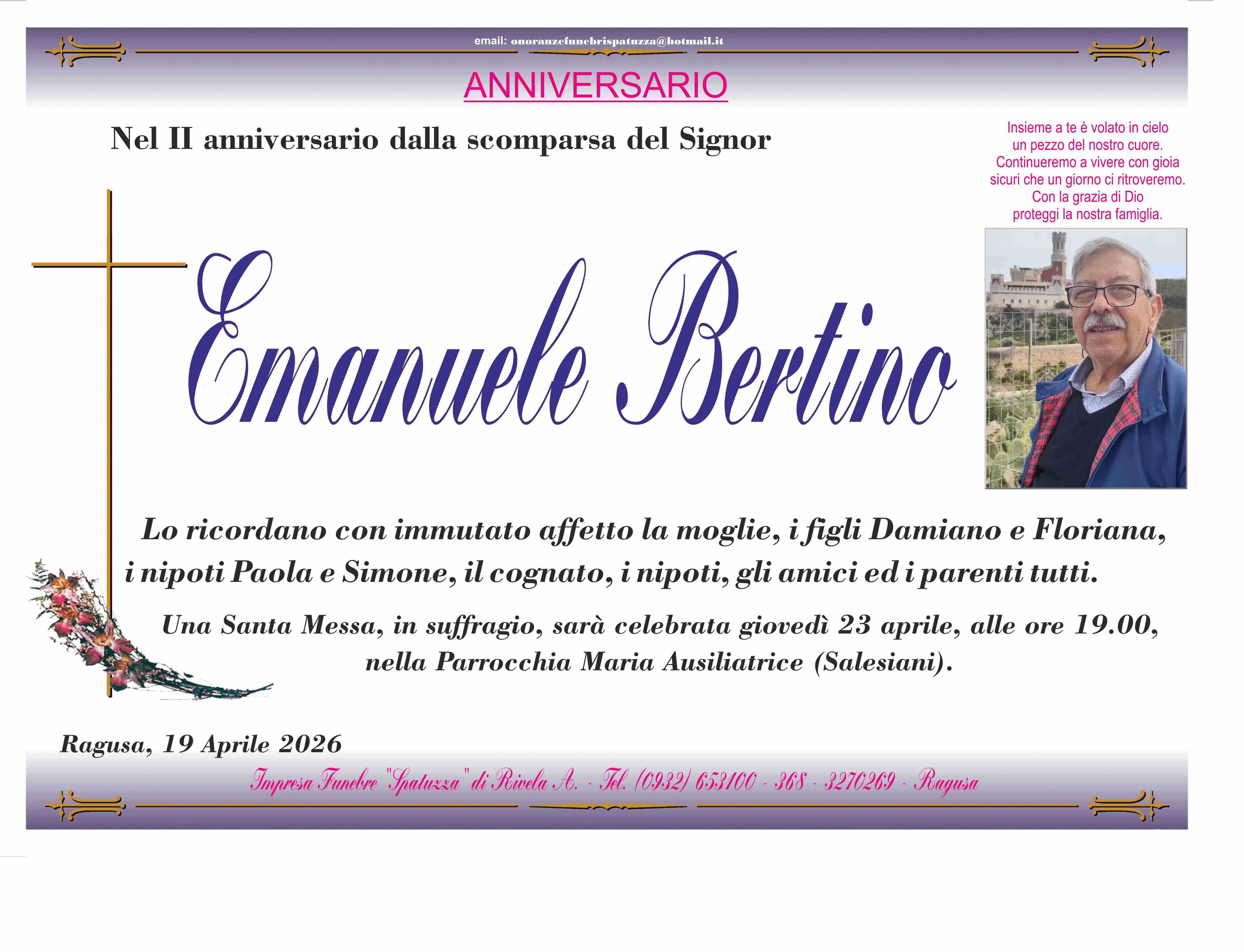 Anniversario Emanuele Bertino