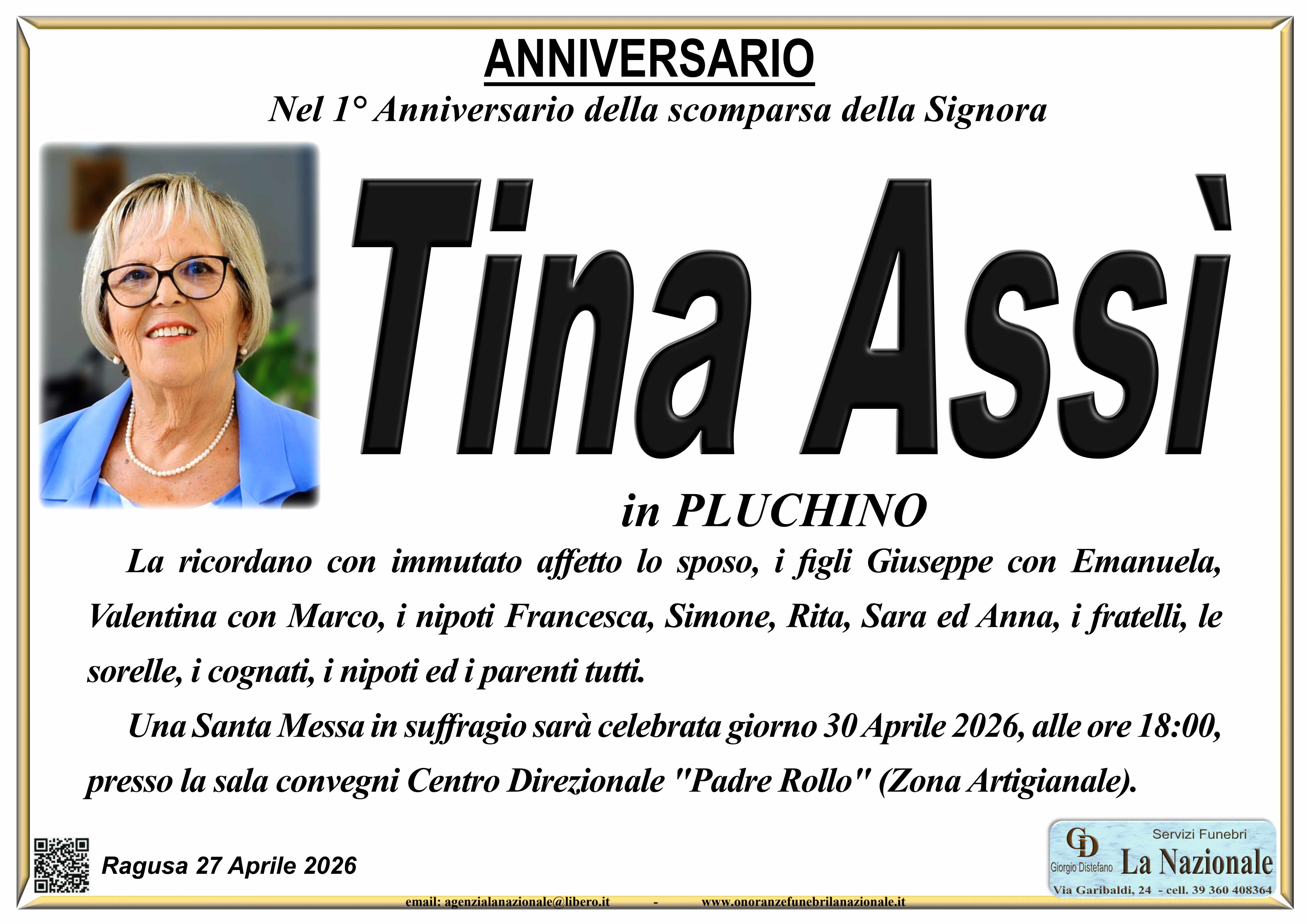 Anniversario: Tina Assì