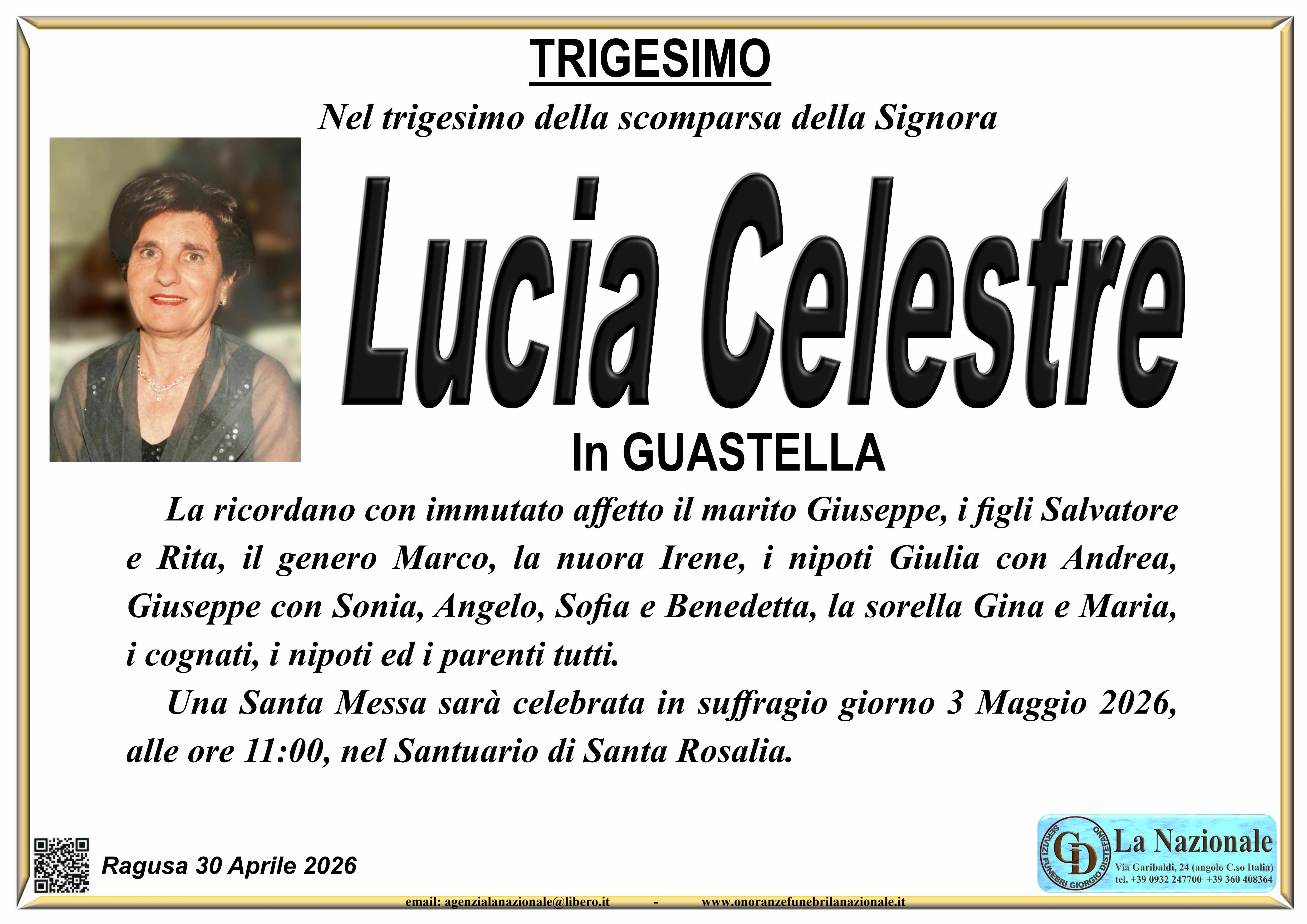 Trigesimo: Lucia Celestre
