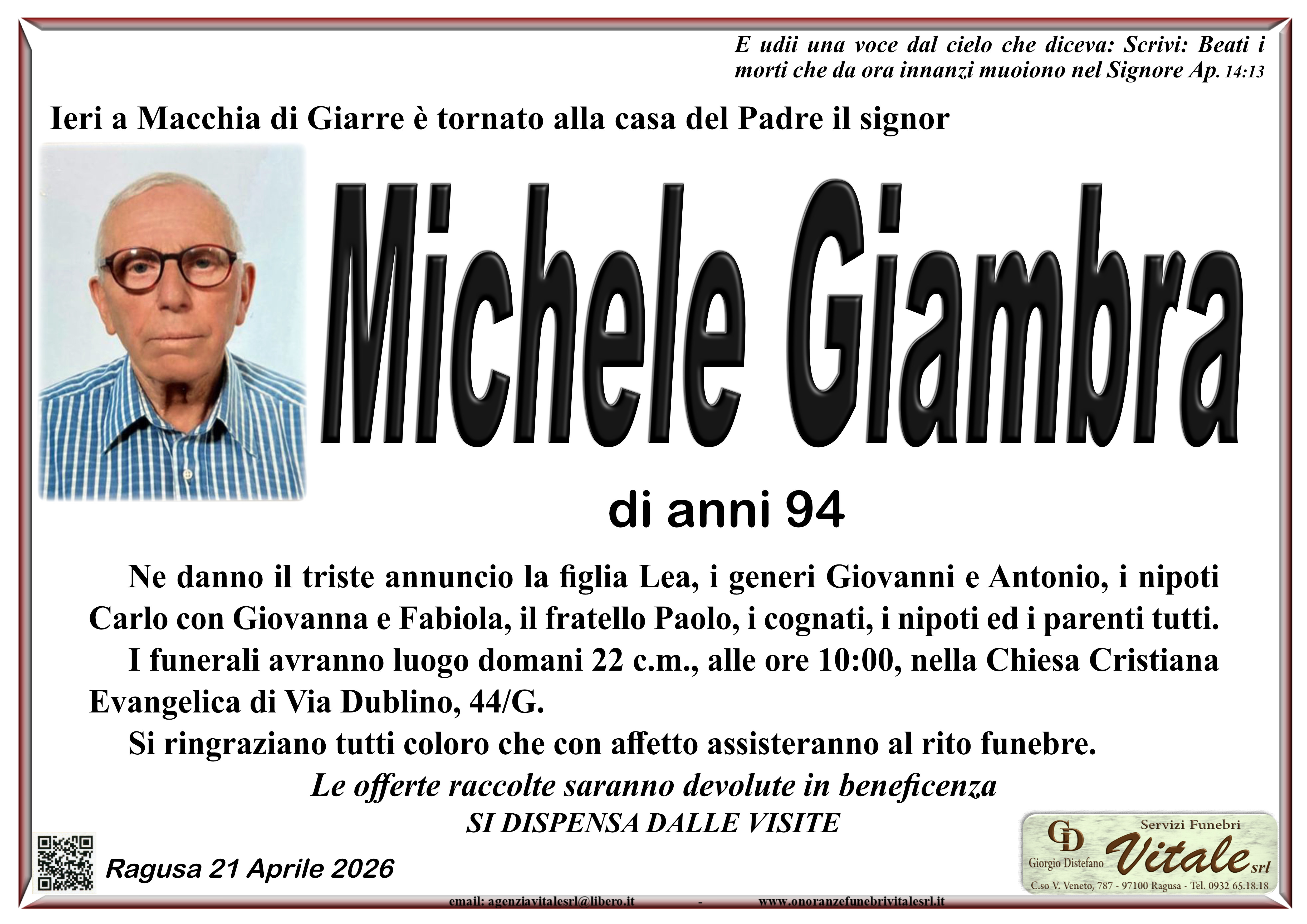 Necrologi: Michele Giambra