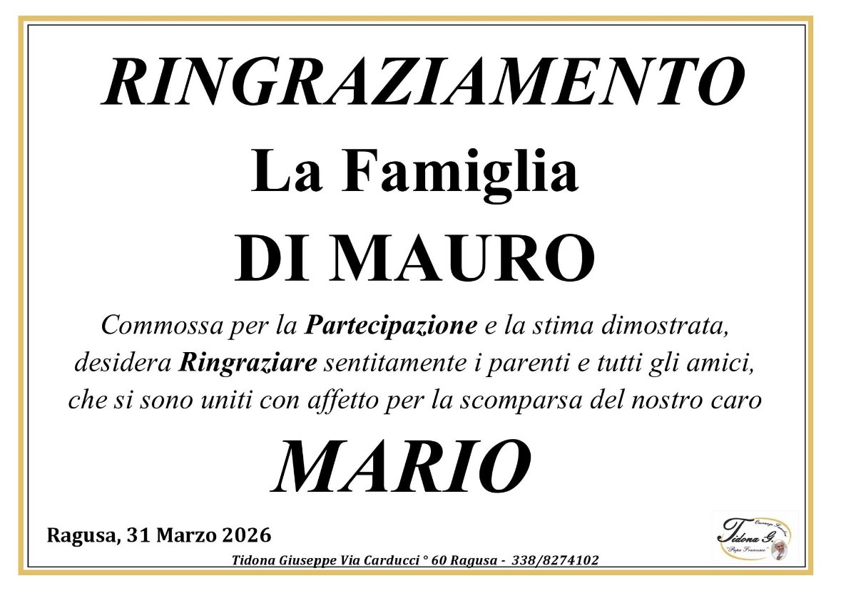Ringraziamento: famiglia Di Mauro
