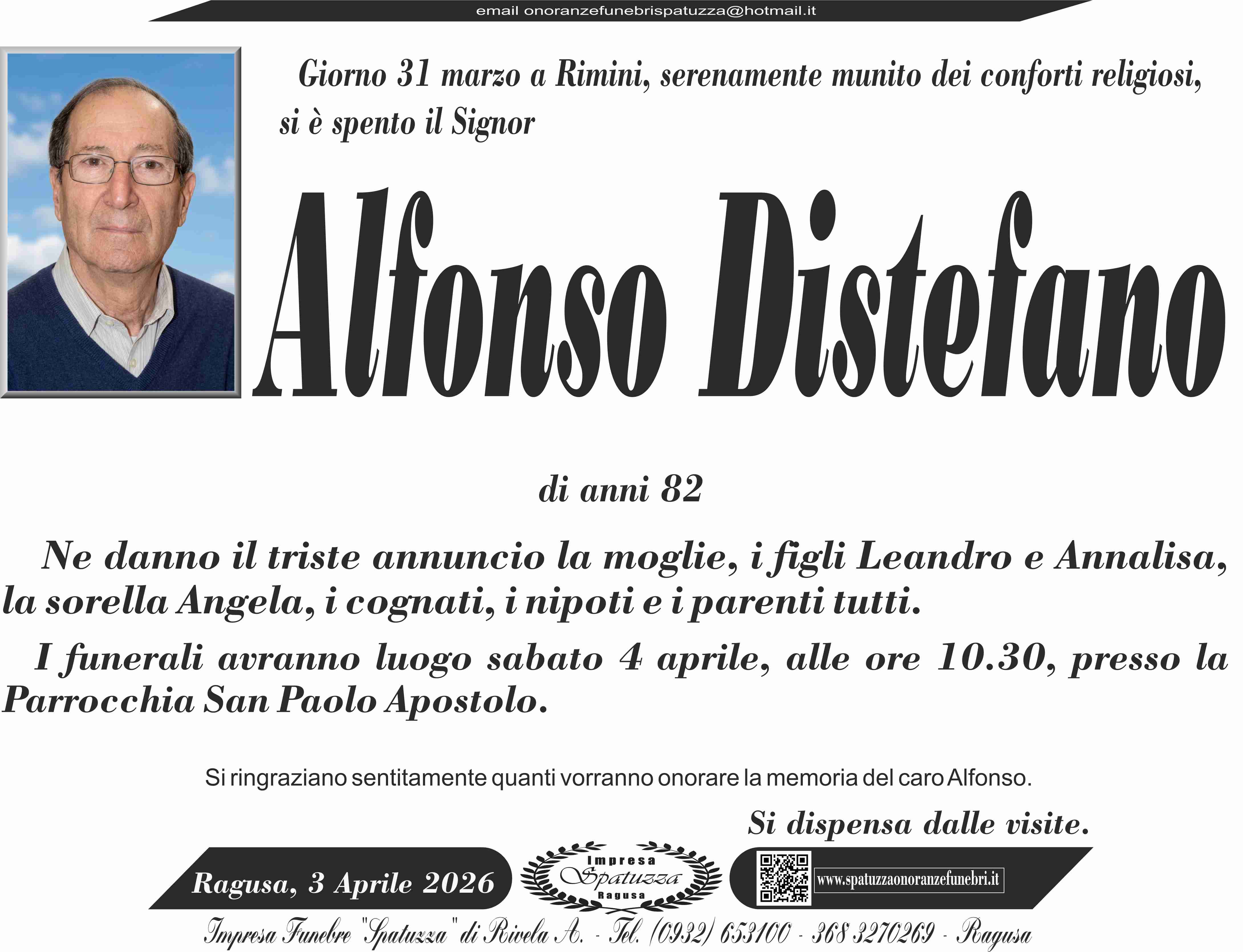 Necrologi: Alfonso Distefano