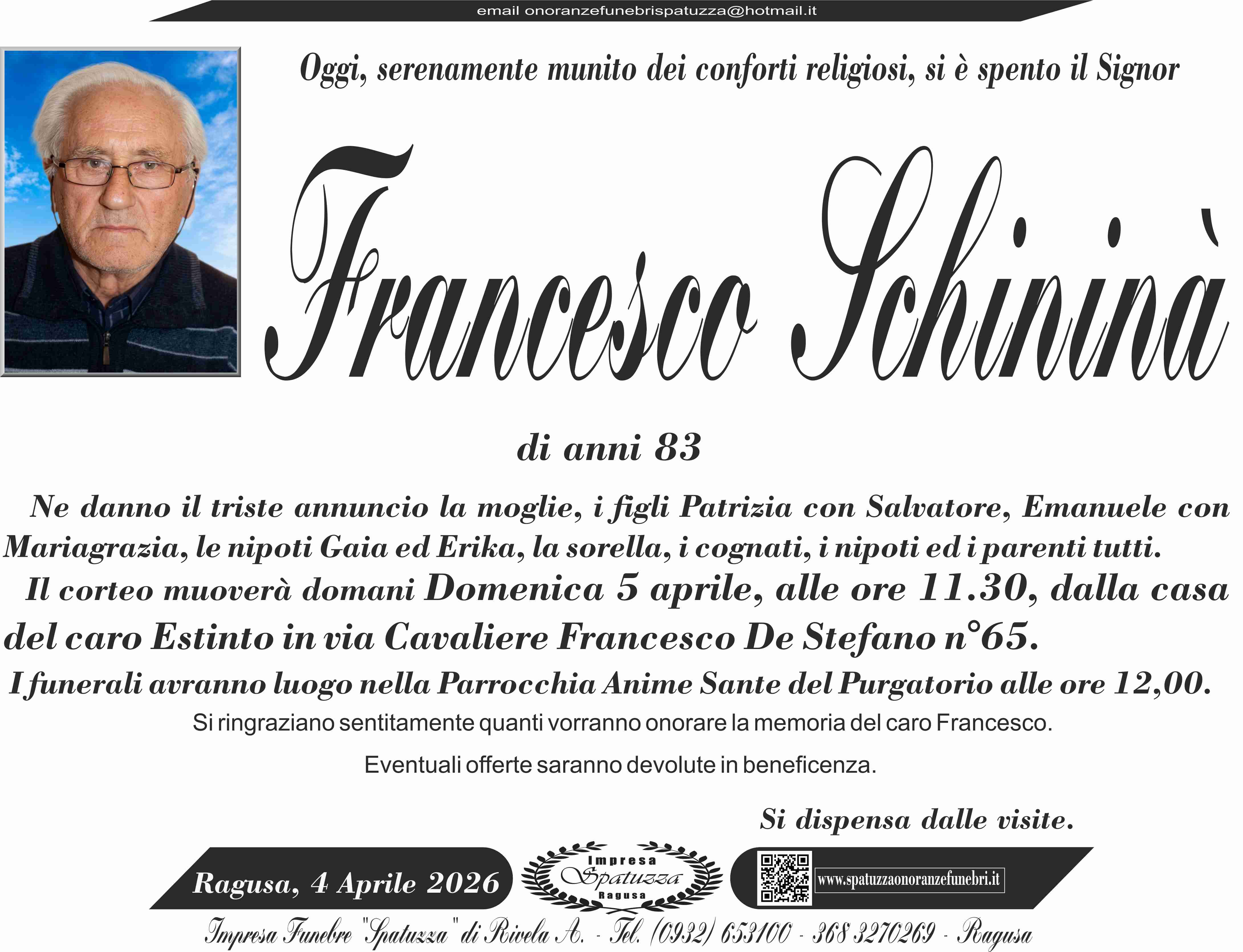 Necrologi: Francesco Schininà