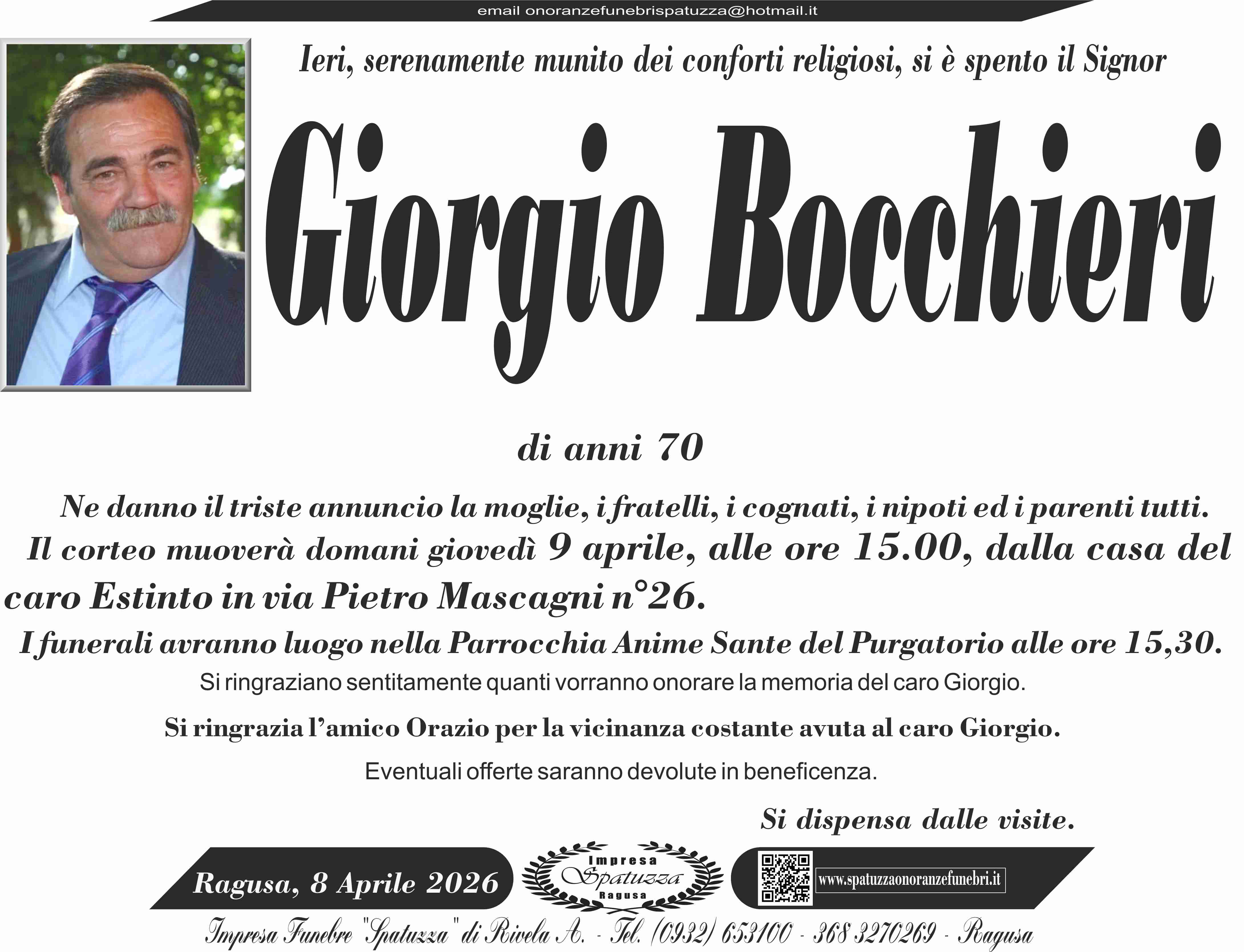 Necrologi: Giorgio Bocchieri