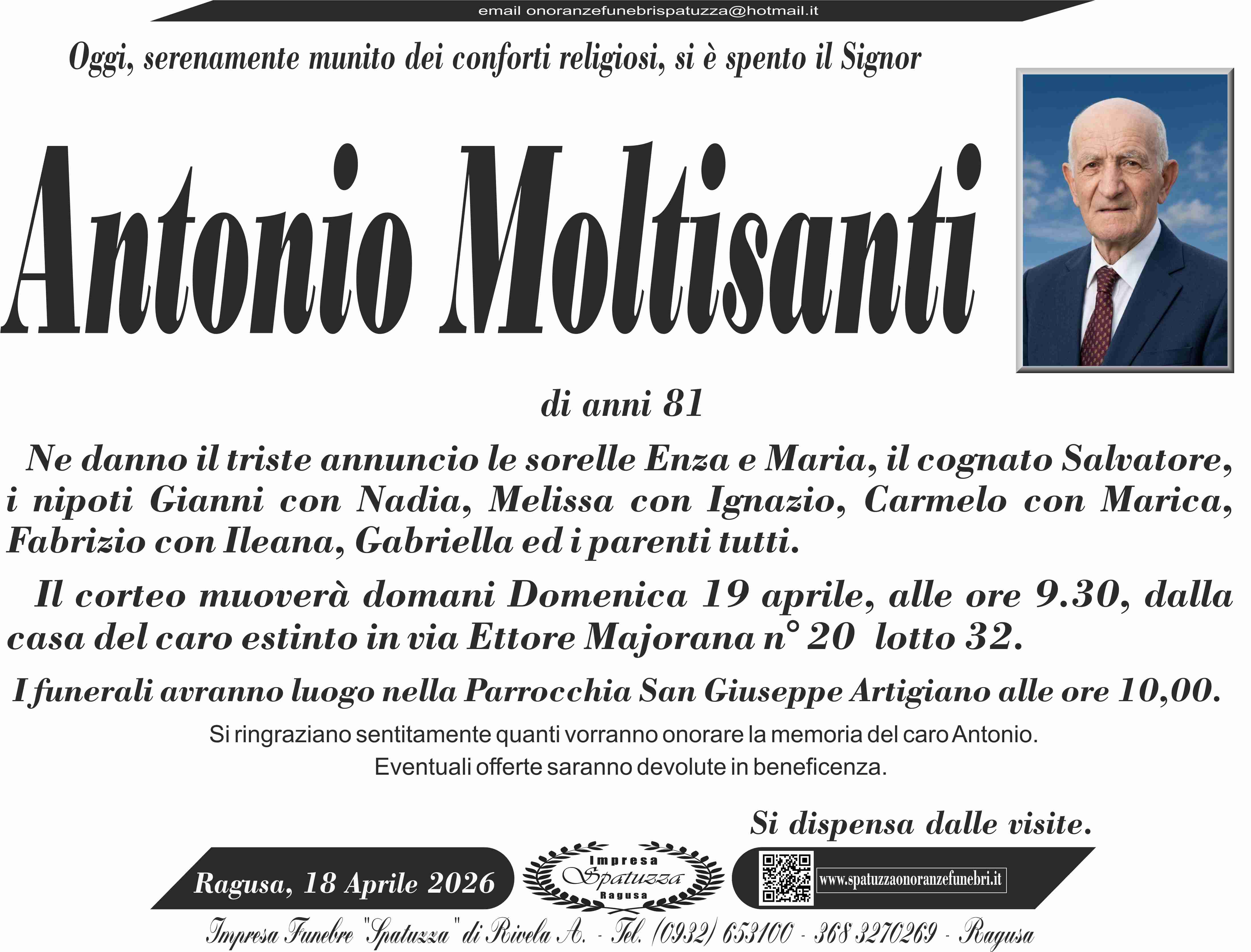 Necrologi: Antonio Moltisanti