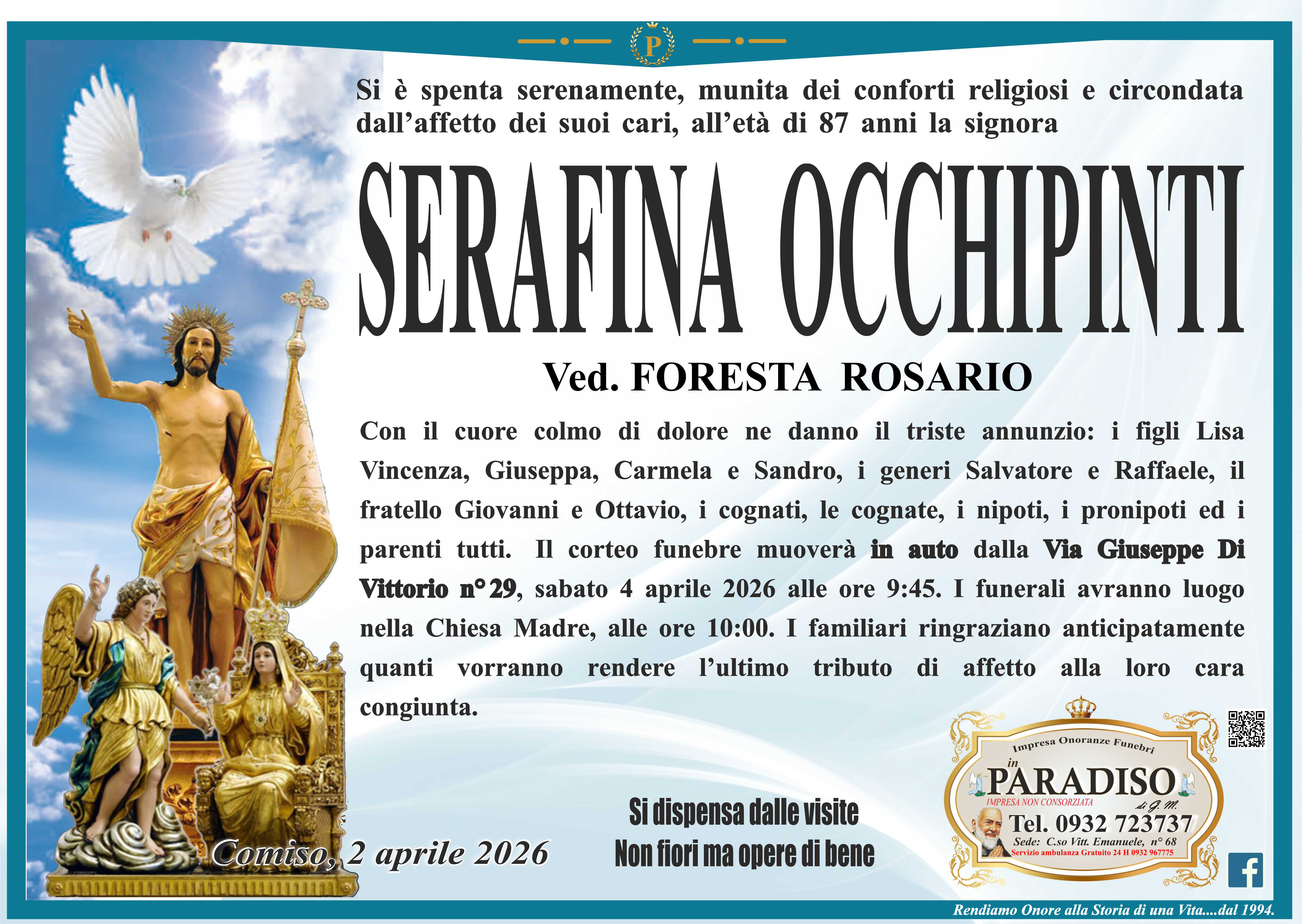 Necrologi: Serafina Occhipinti
