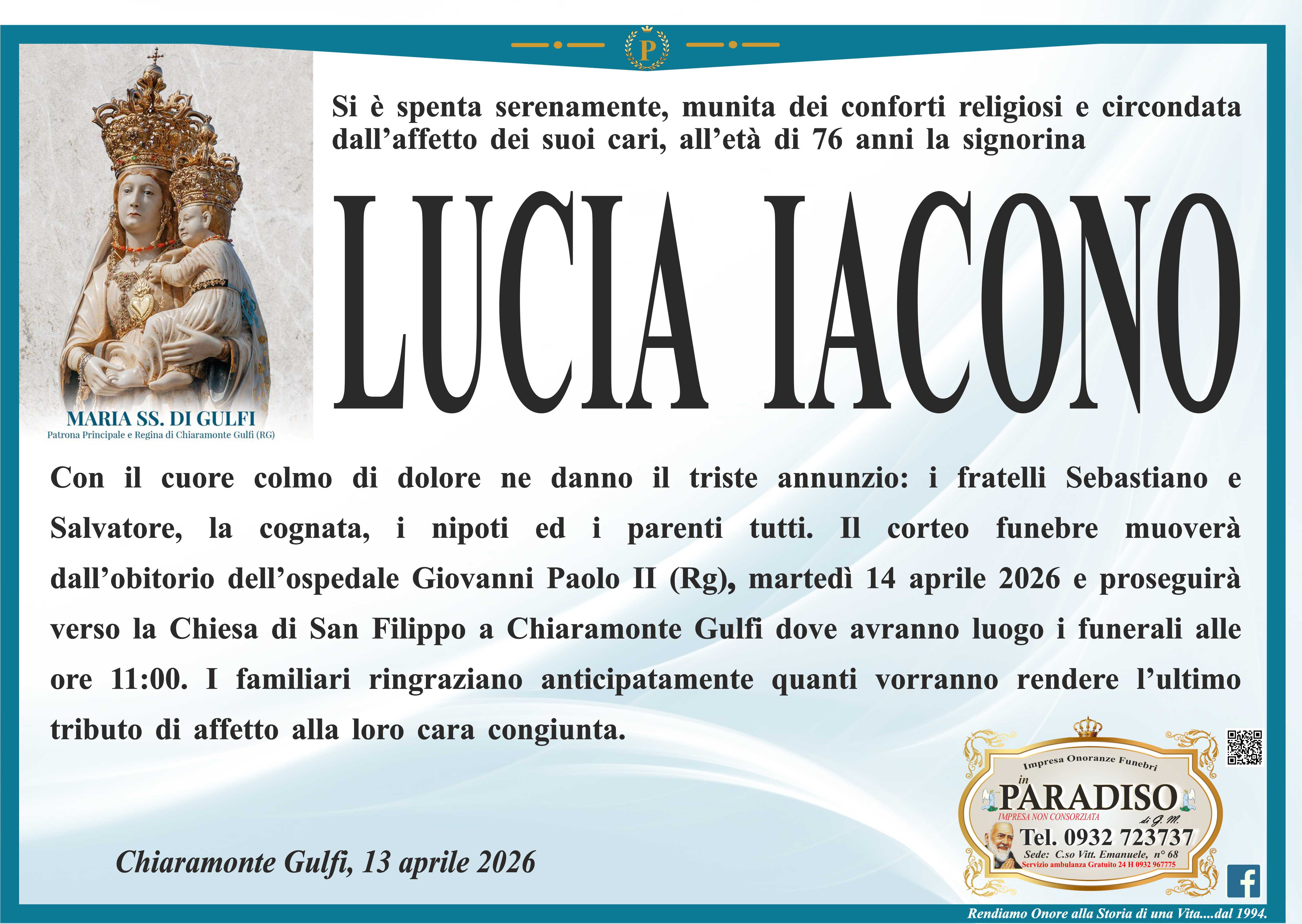 Necrologi: Lucia Iacono