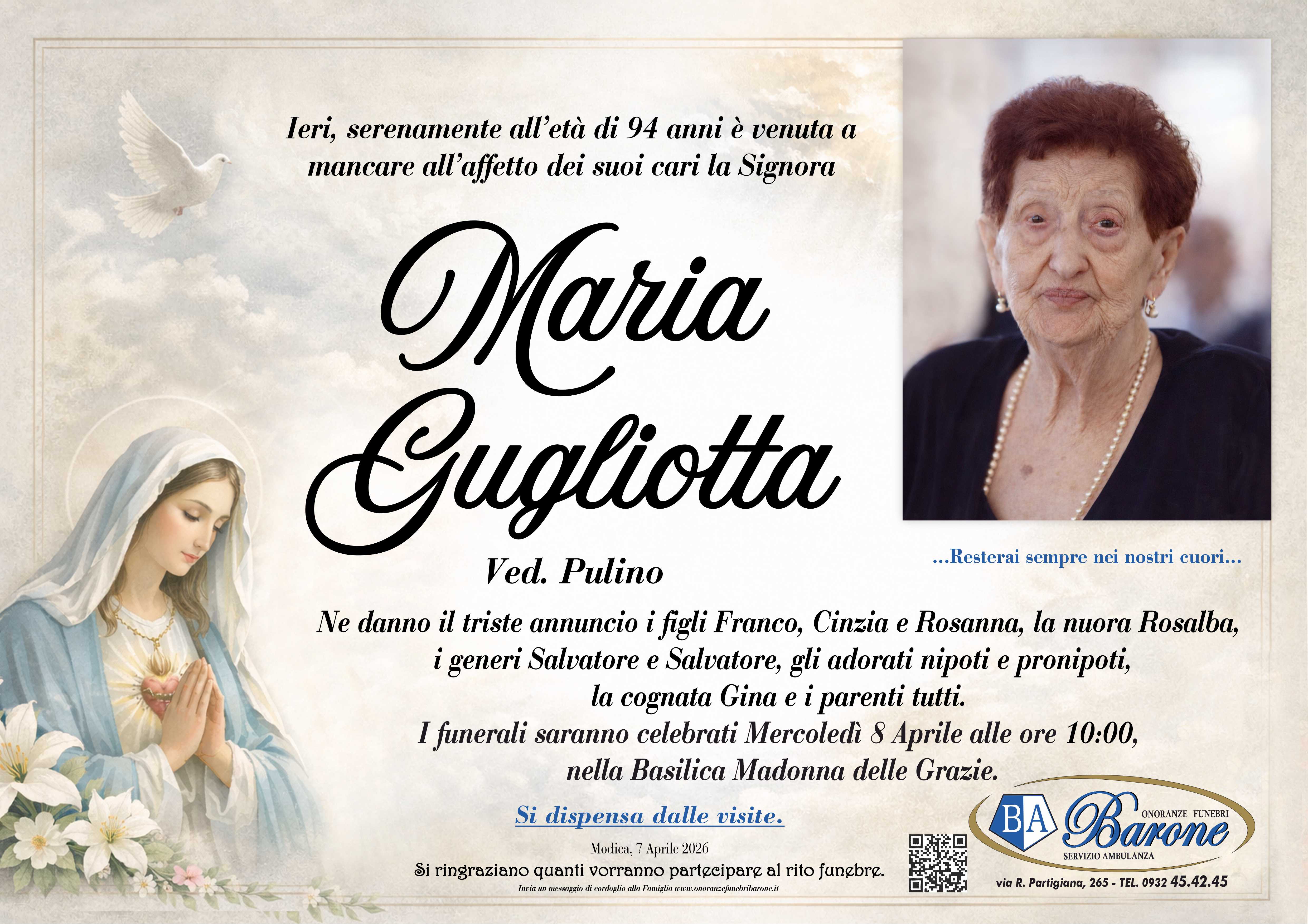 Necrologi: Maria Gugliotta