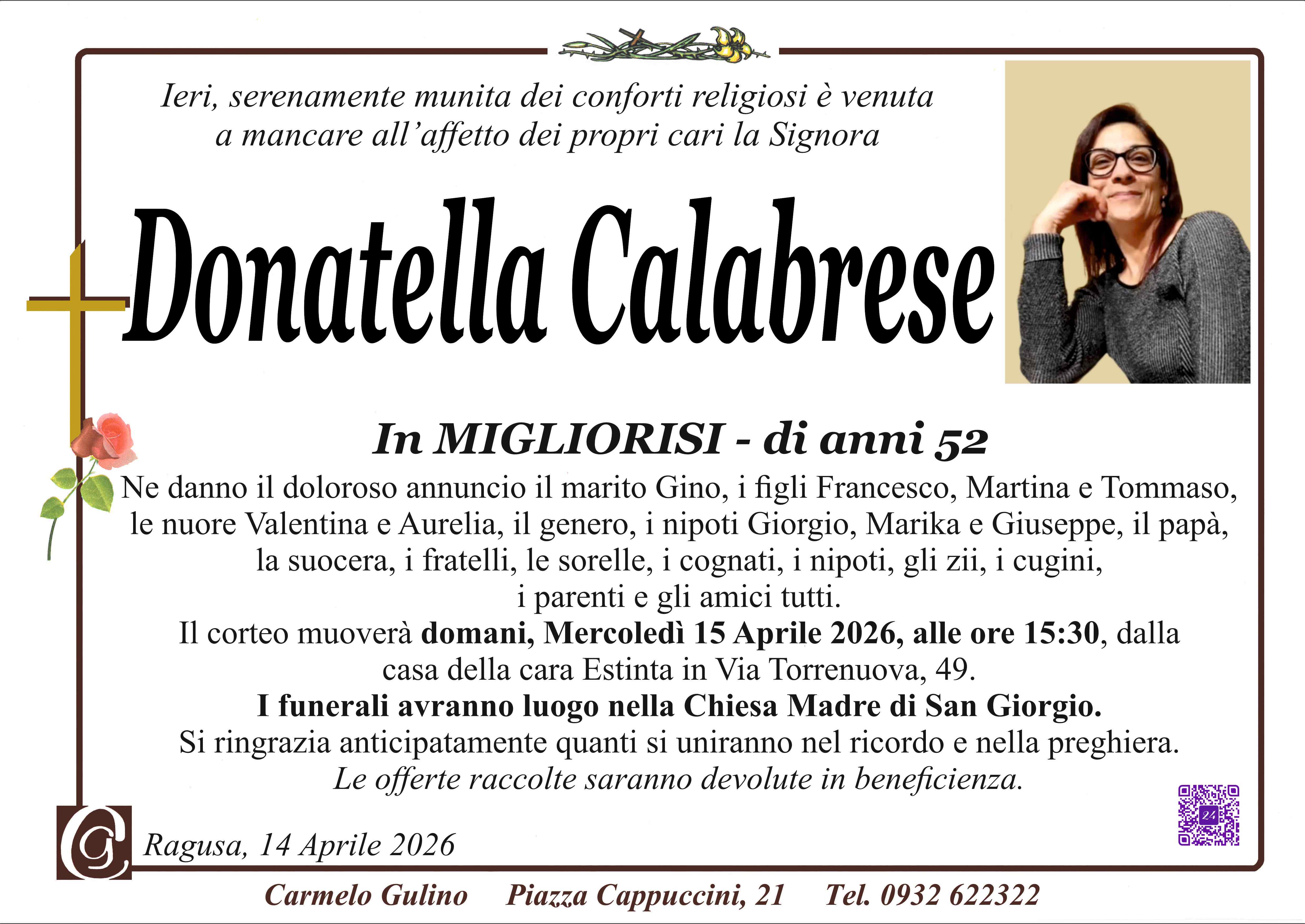Necrologi: Donatella Calabrese