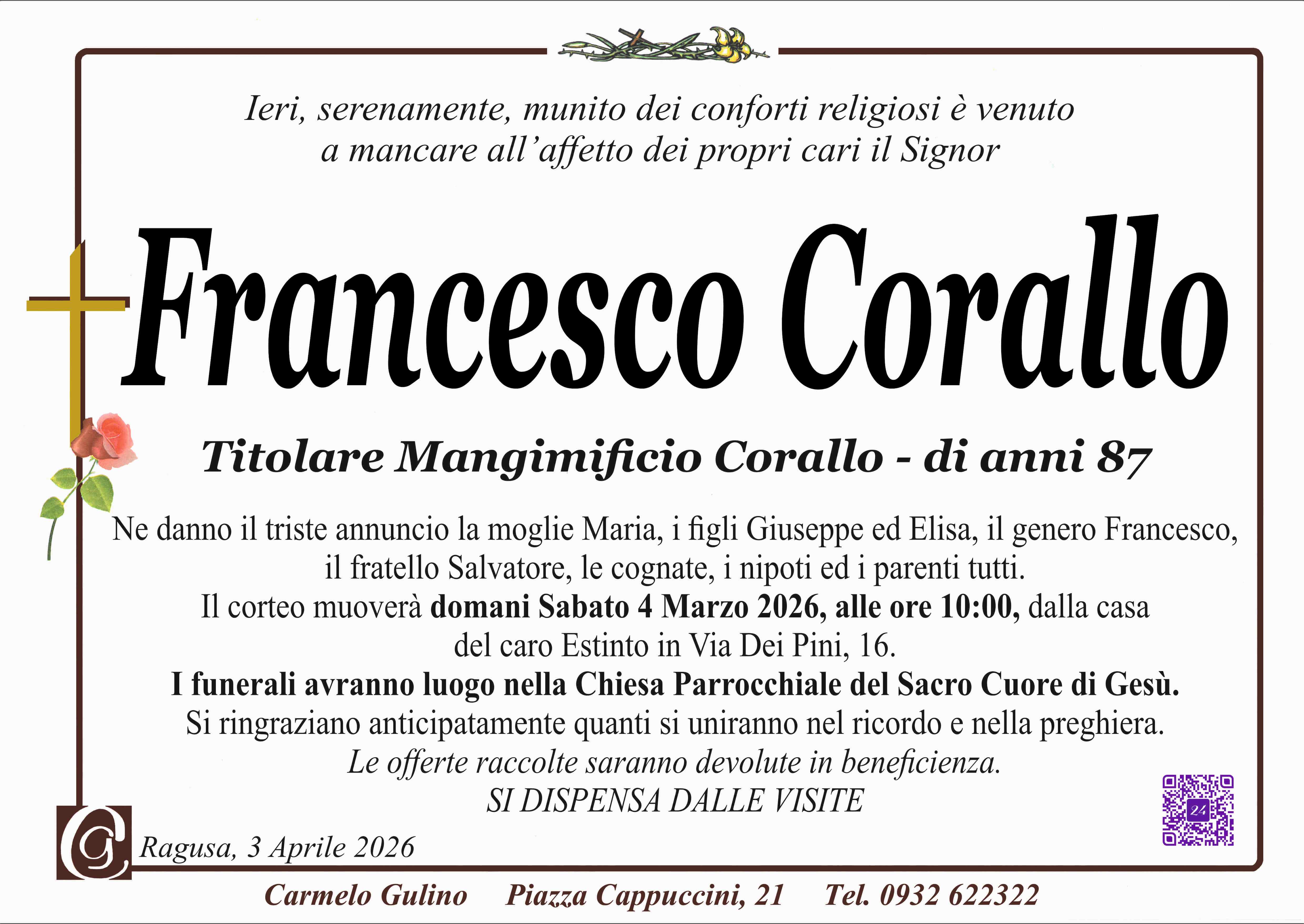 Necrologi: Francesco Corallo