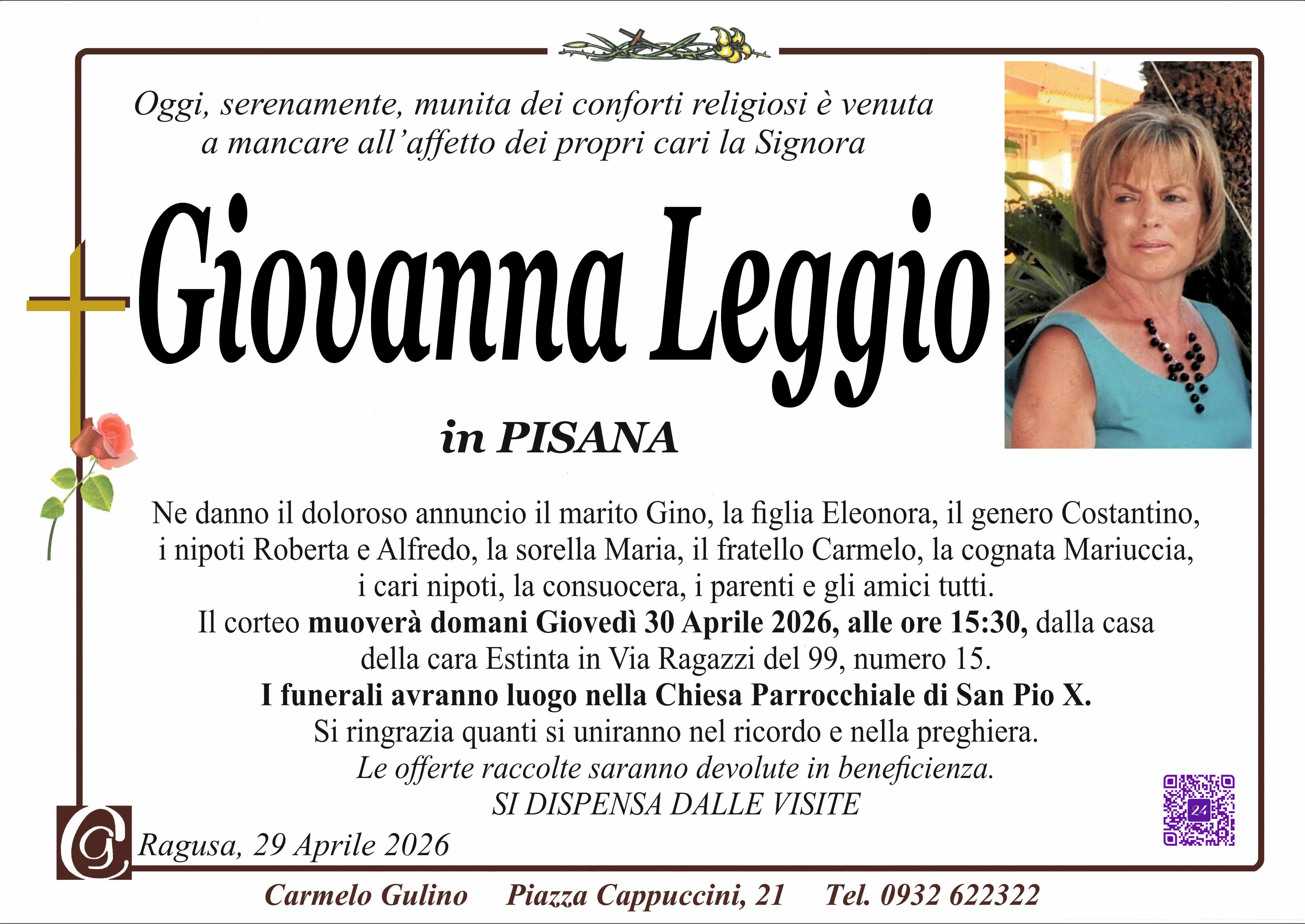 Necrologi: Giovanna Leggio