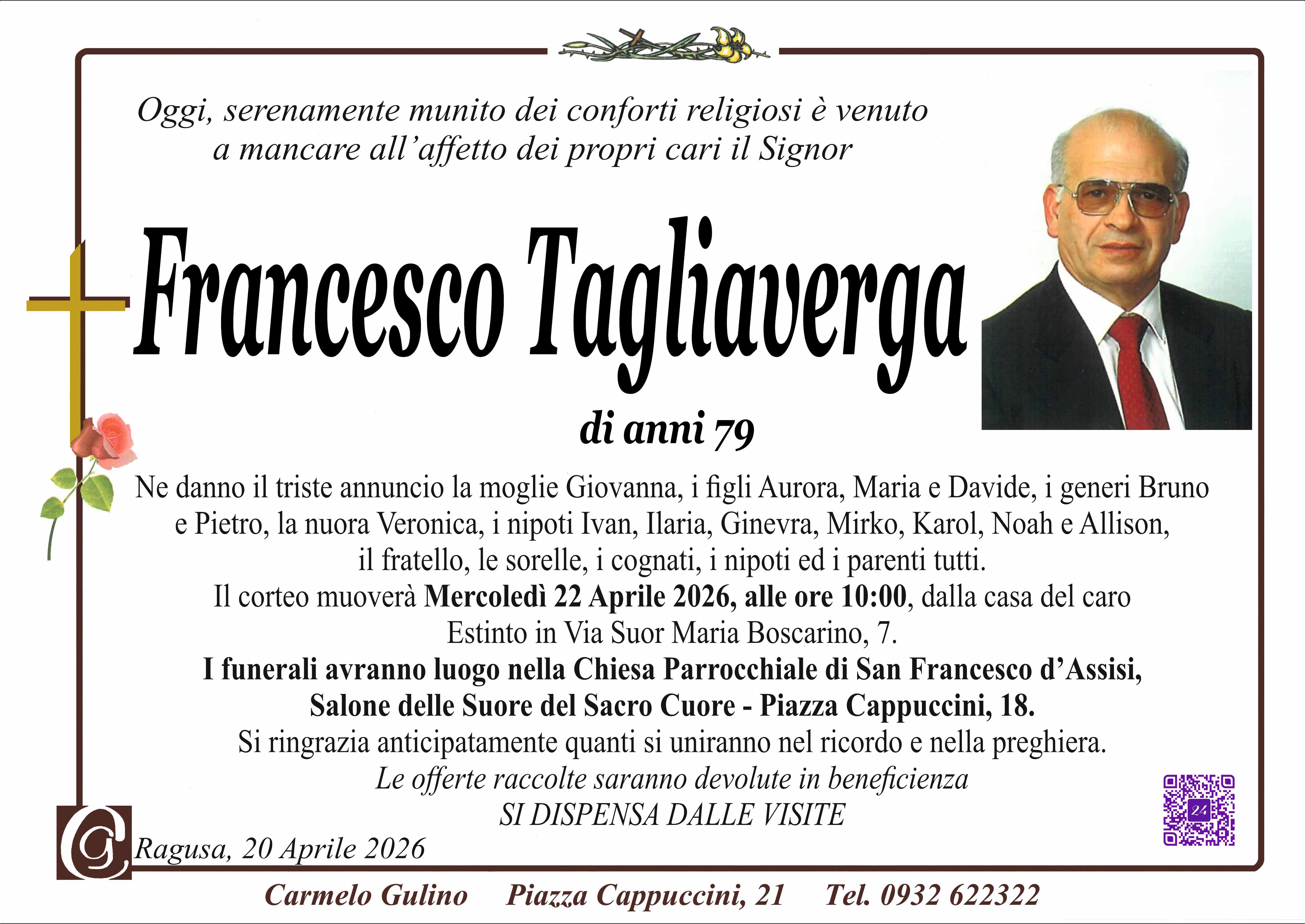 Necrologi: Francesco Tagliaverga