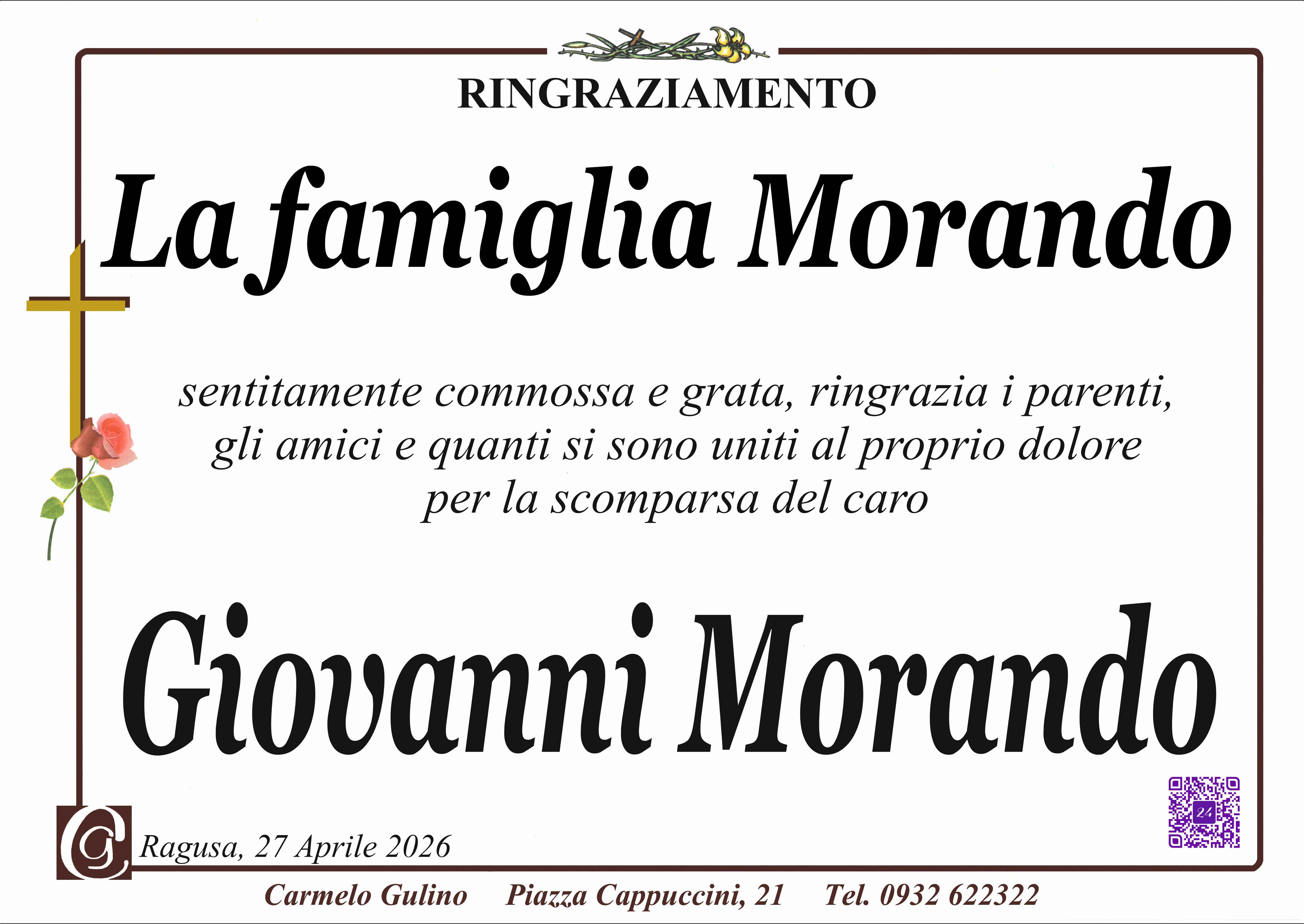 Ringraziamento: famiglia Morando