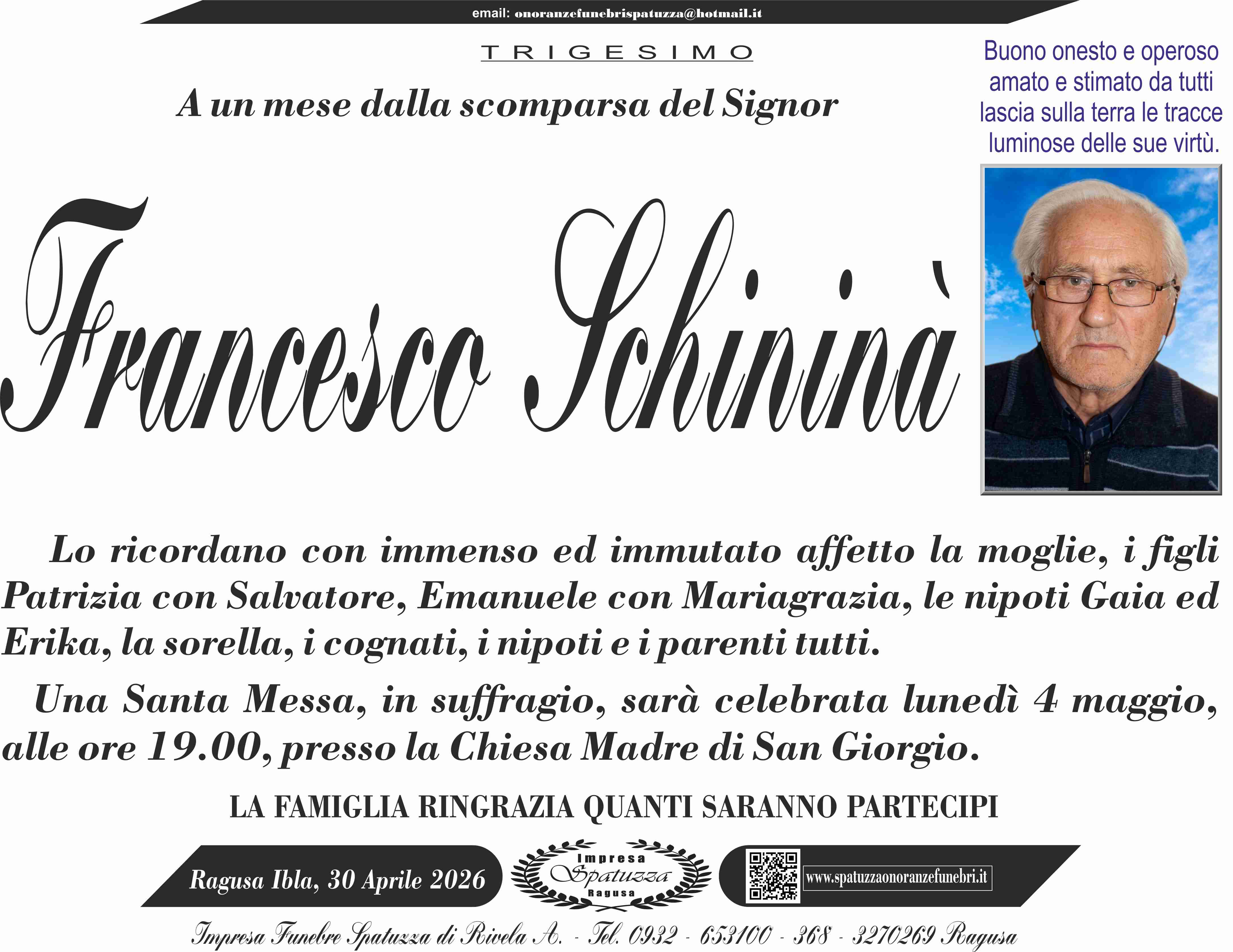 Trigesimo: Francesco Schininà