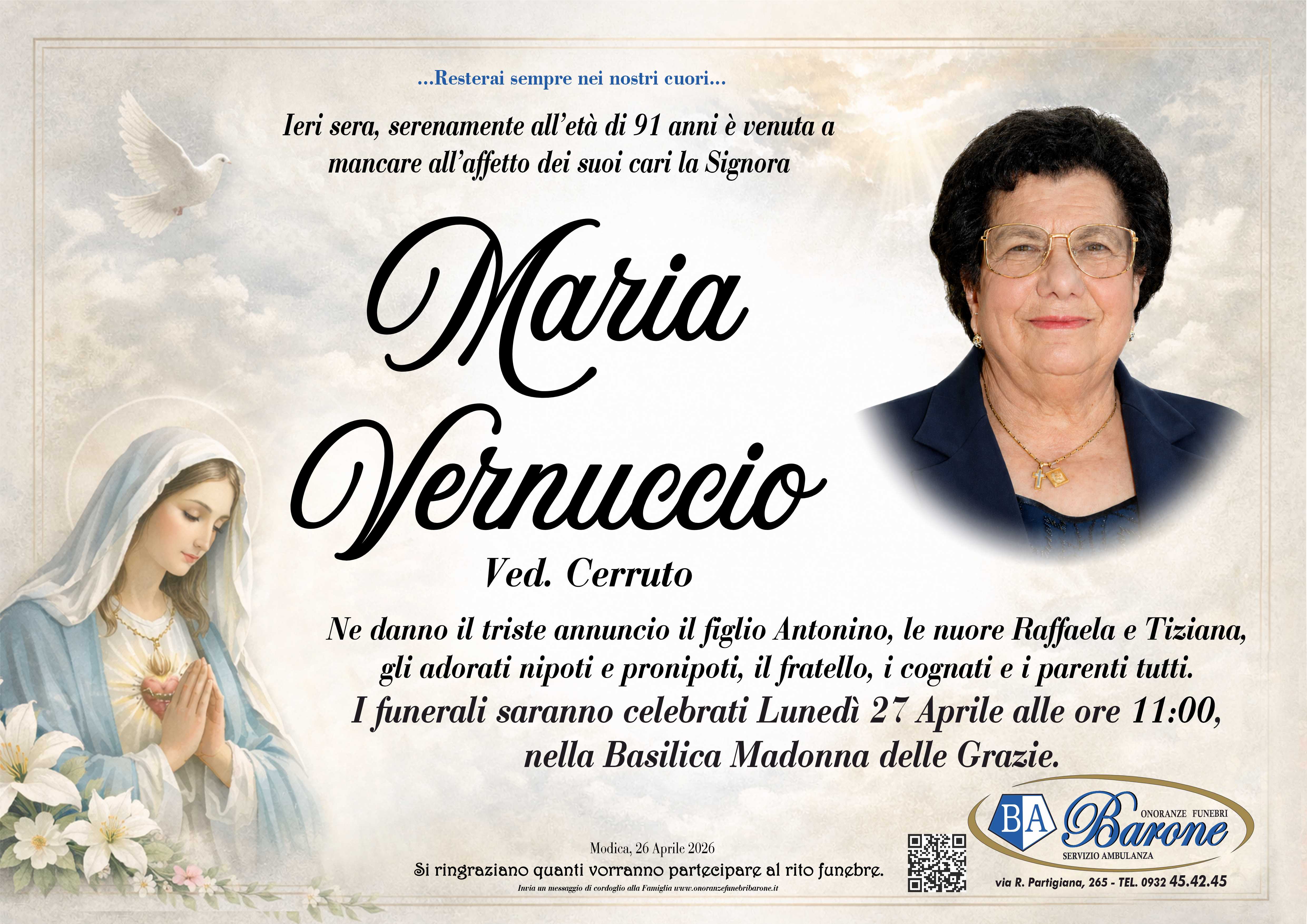 Necrologi: Maria Vernuccio