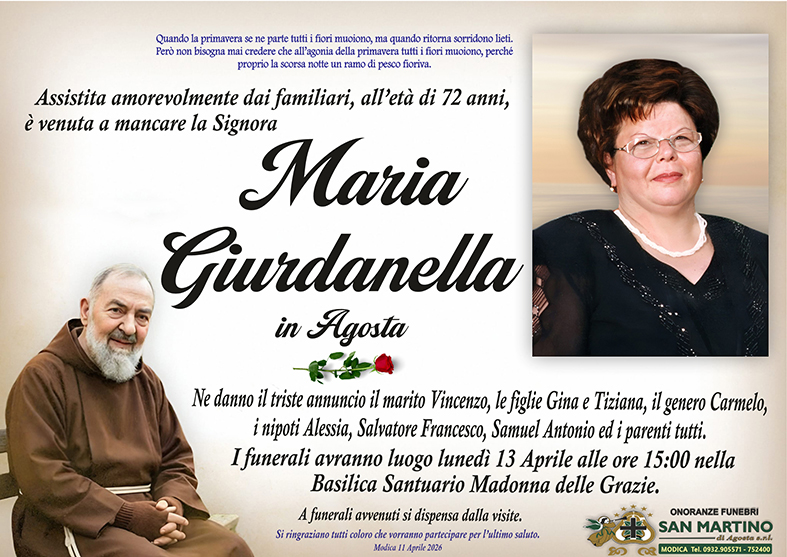Necrologi: Maria Giurdanella