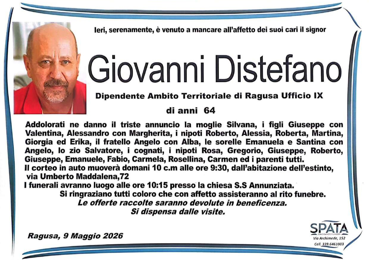 Necrologi: Giovanni Distefano