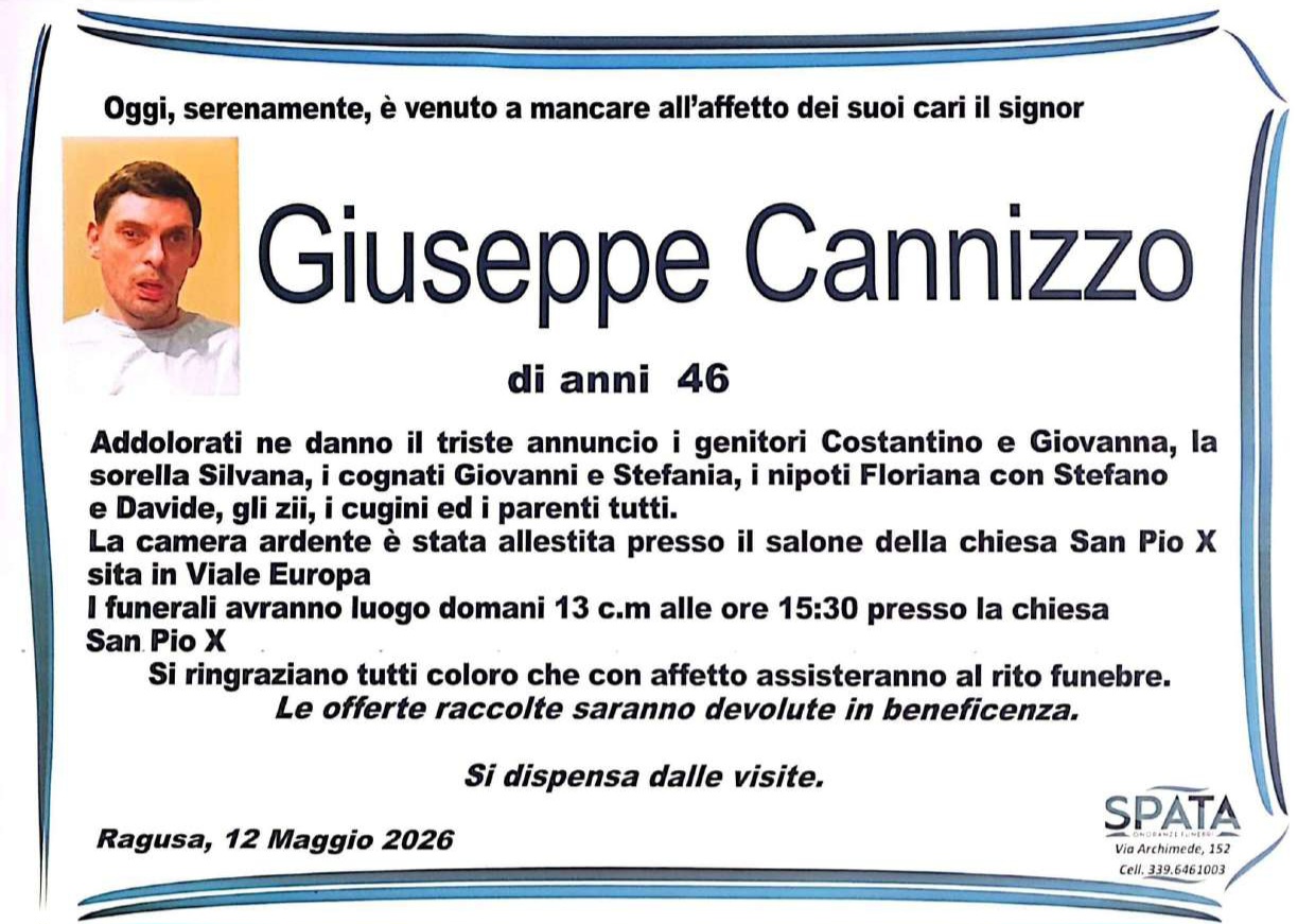 Necrologi: Giuseppe Cannizzo