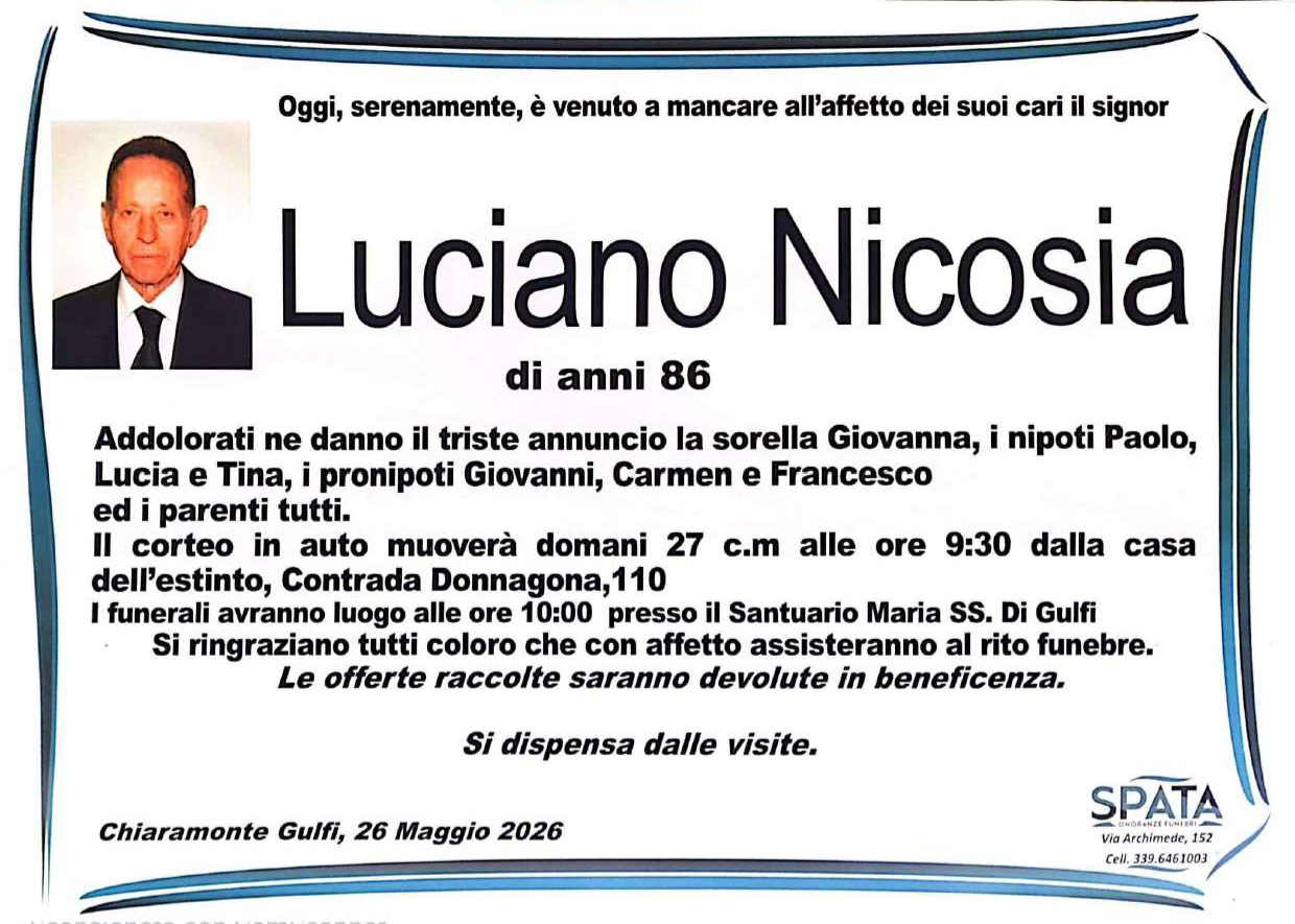 Necrologi: Luciano Nicosia