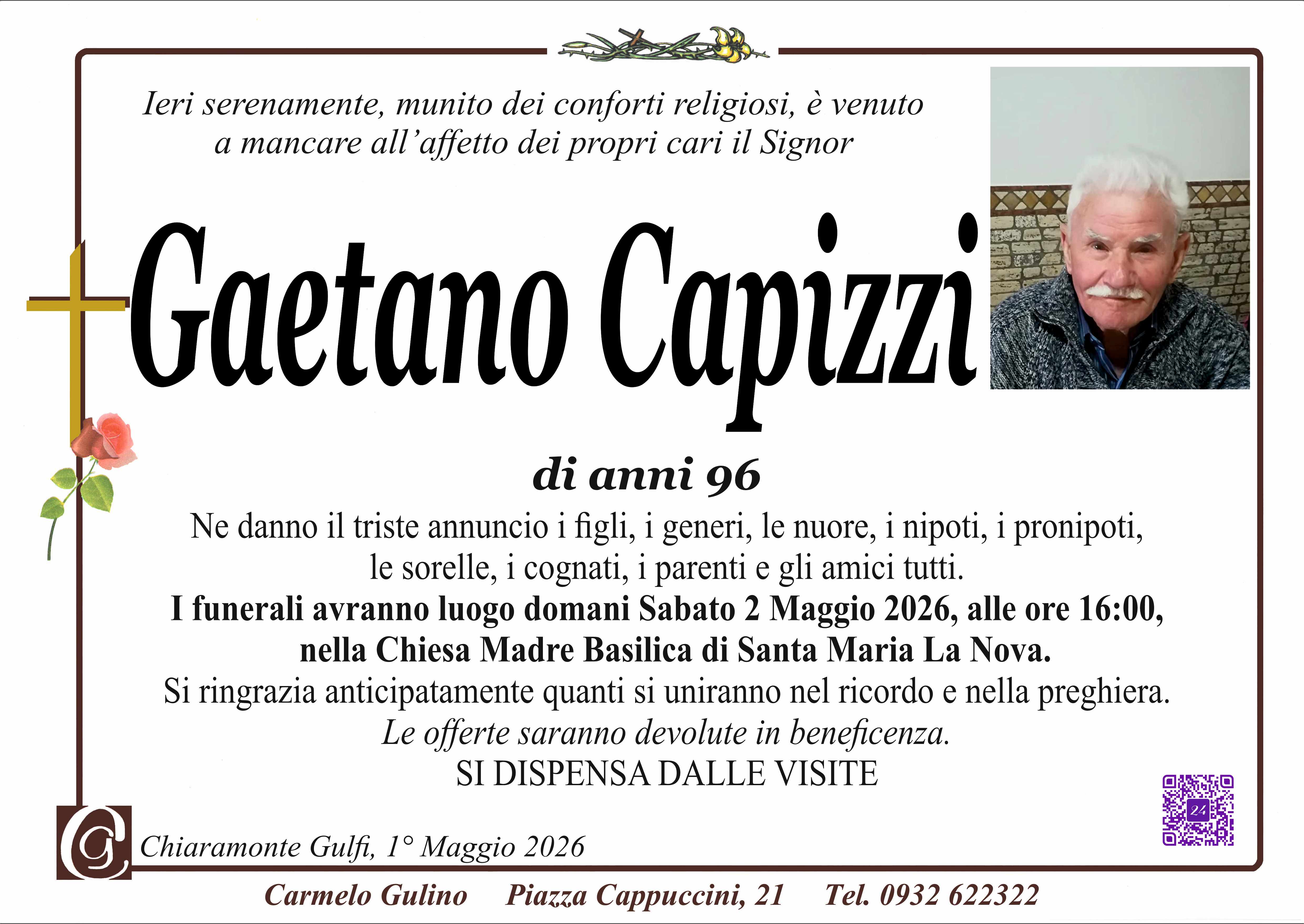 Necrologi: Gaetano Capizzi