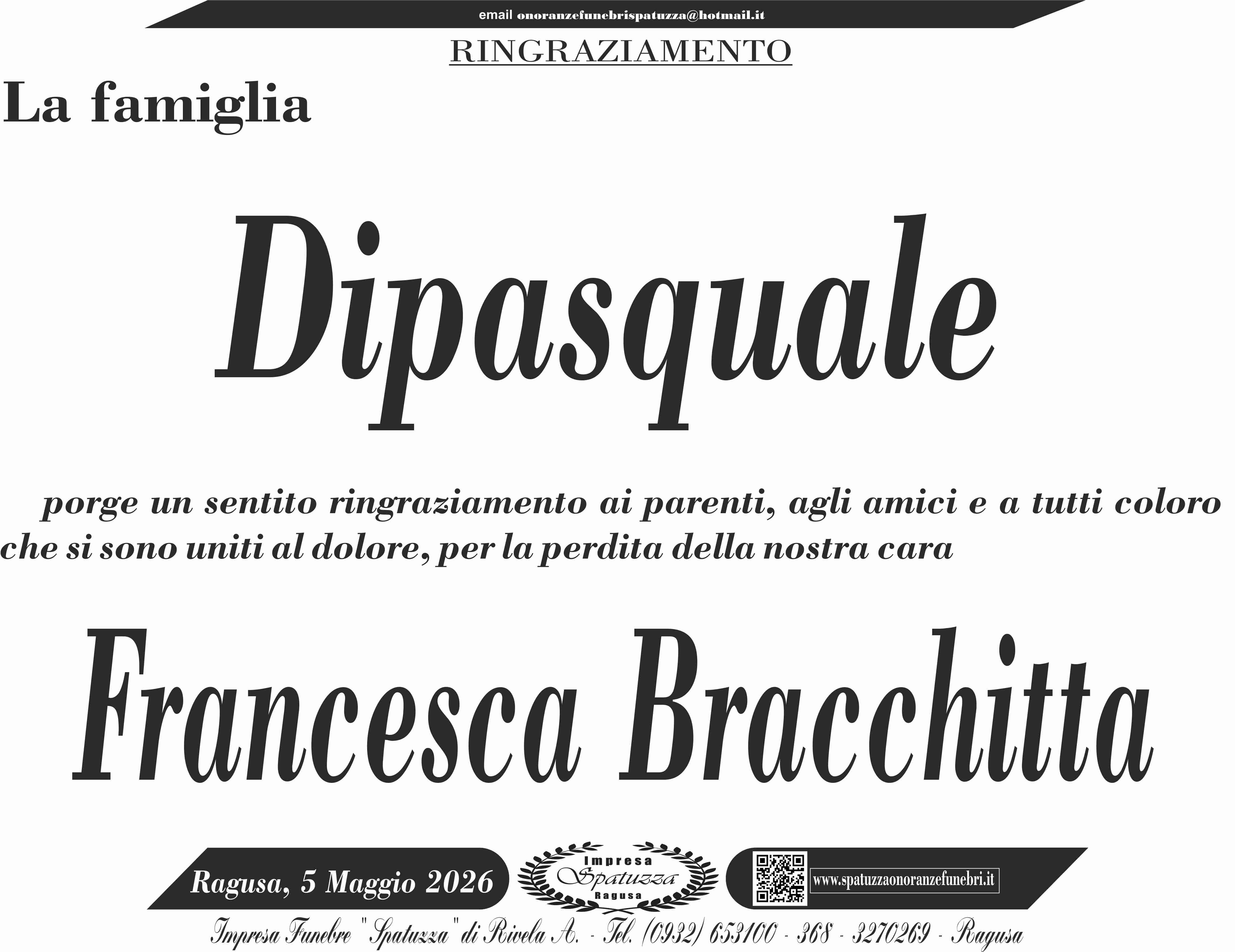 Ringraziamento: famiglia Dipasquale
