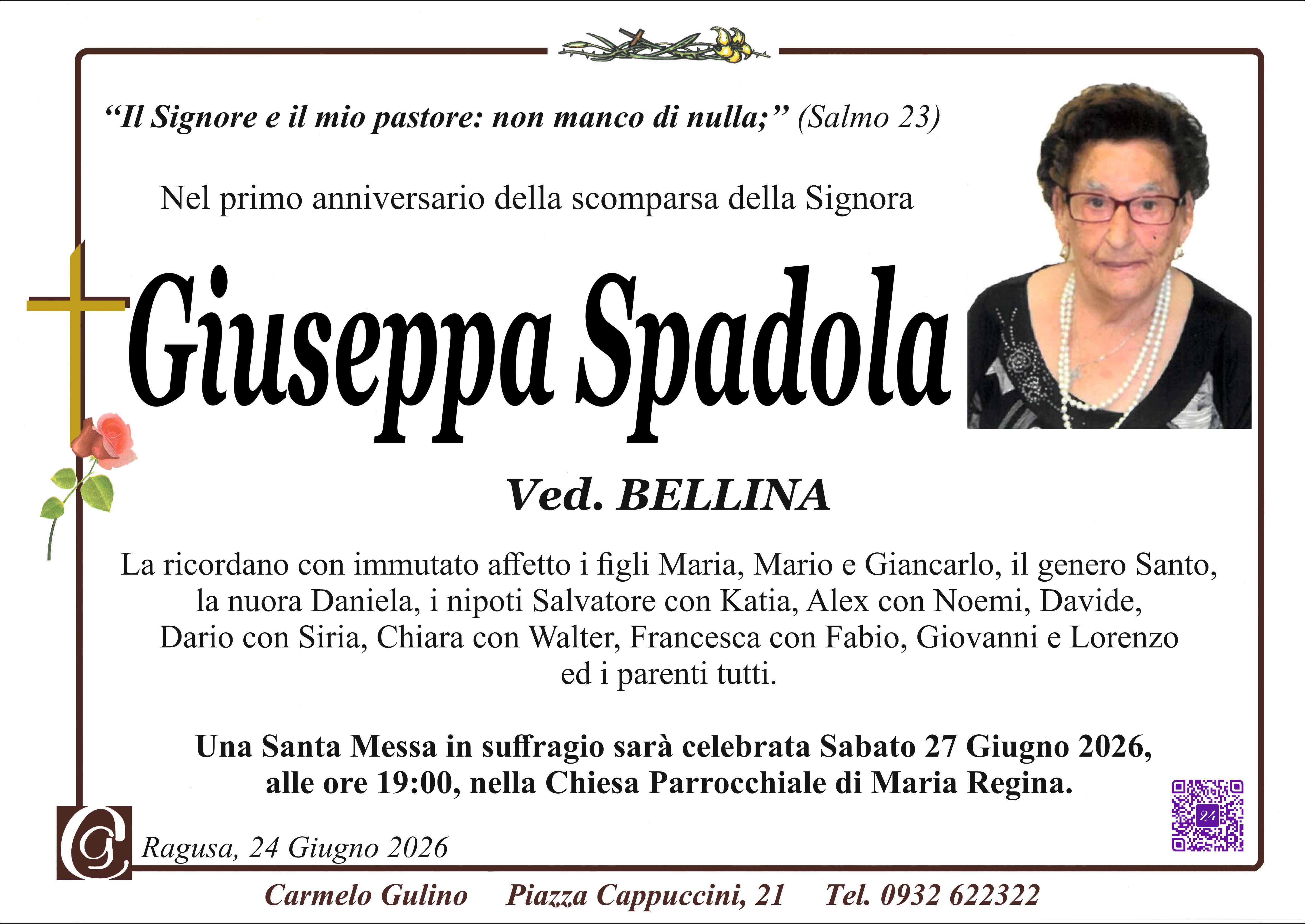 Necrologi: Giuseppa Spadola