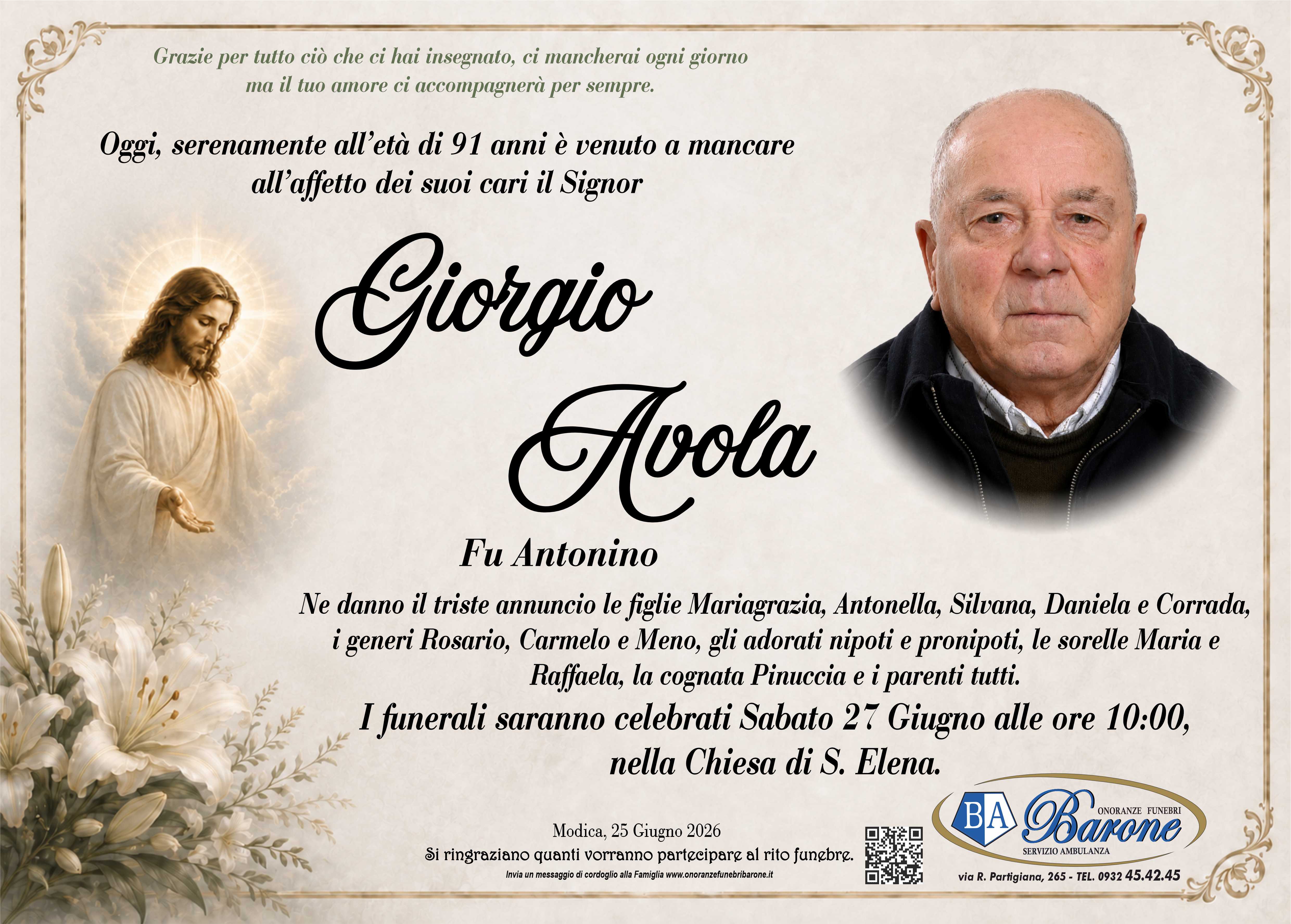 Necrologi: Giorgio Avola