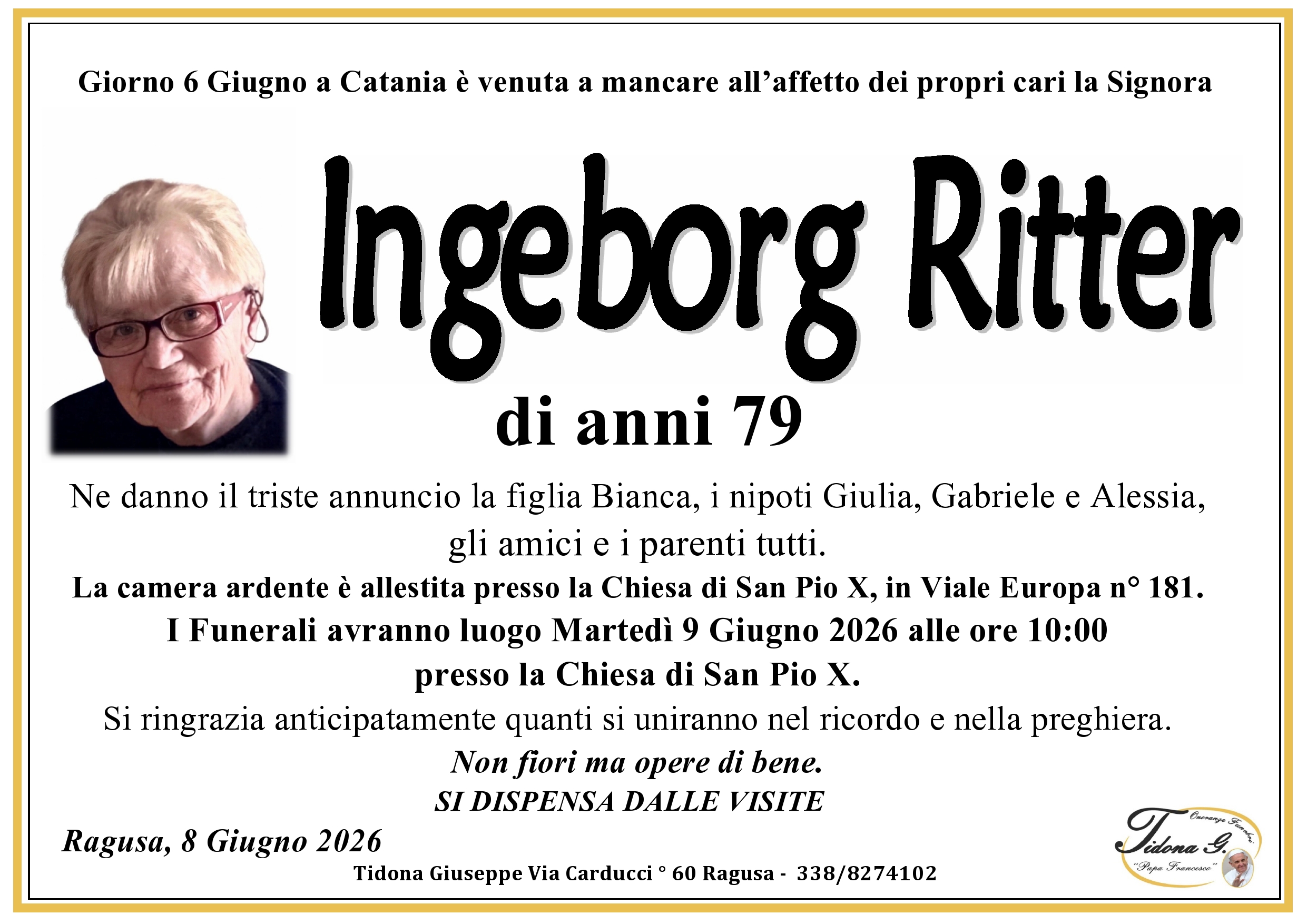 Necrologi: Ingeborg Ritter
