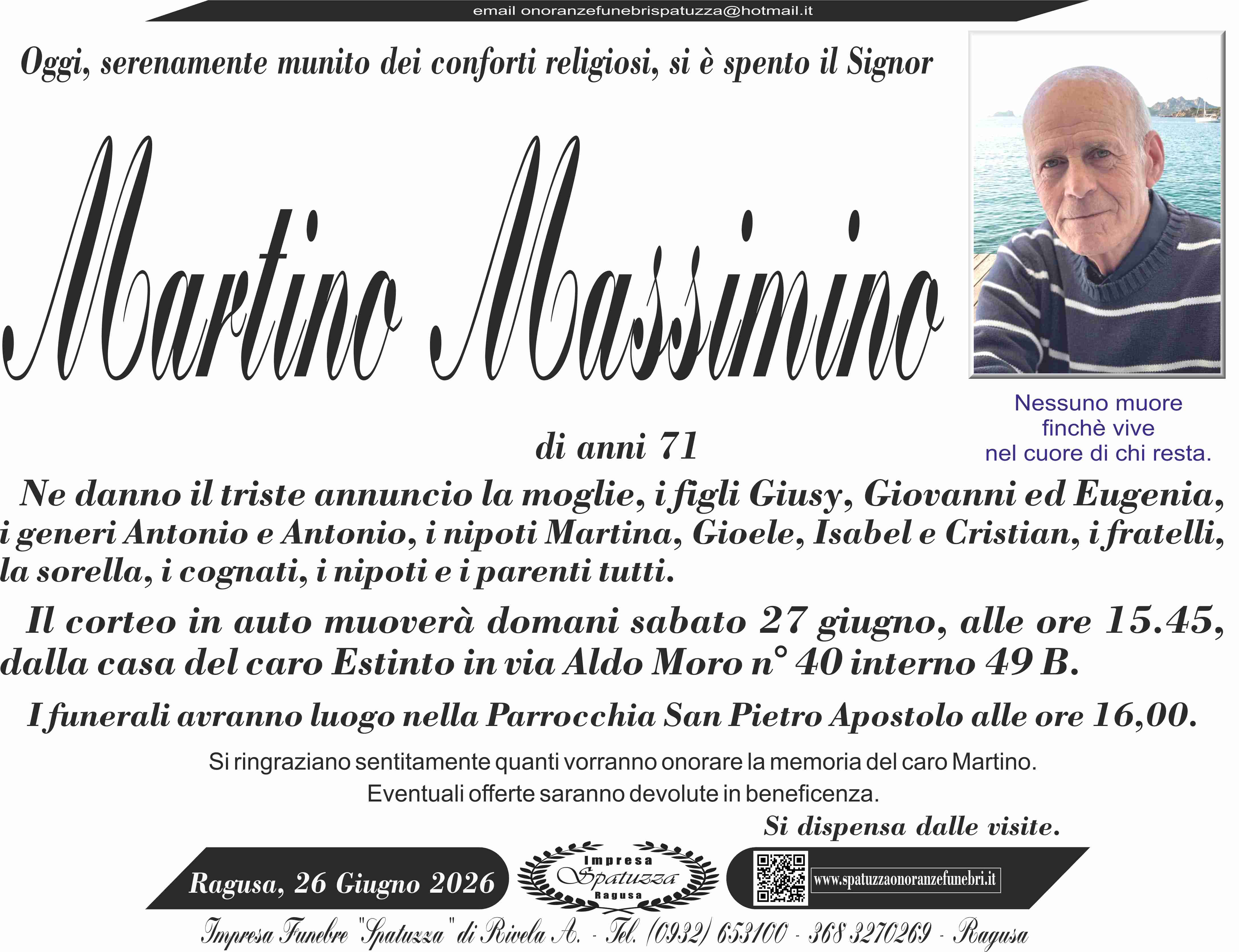 Necrologi: Martino Massimino