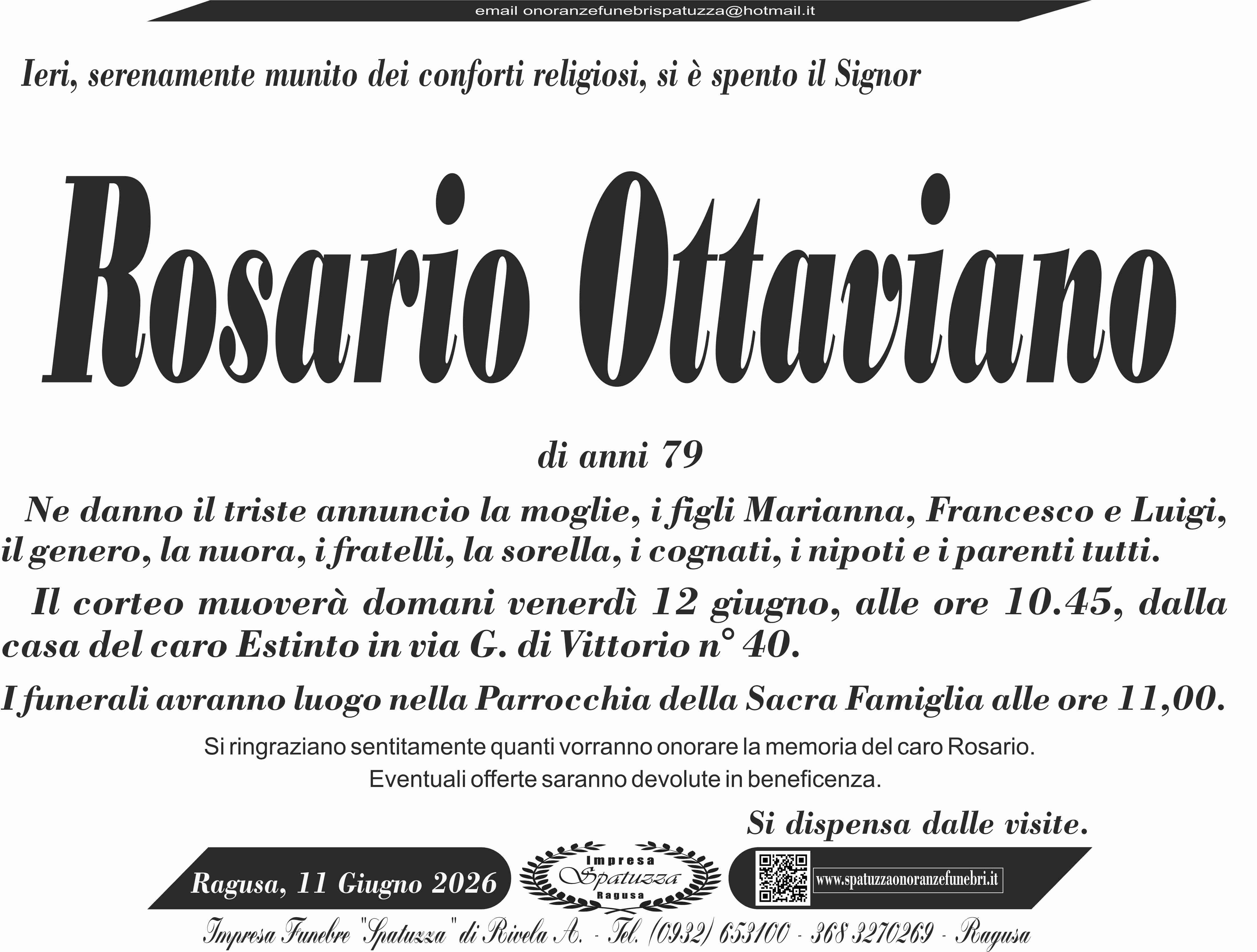 Necrologi: Rosario Ottaviano
