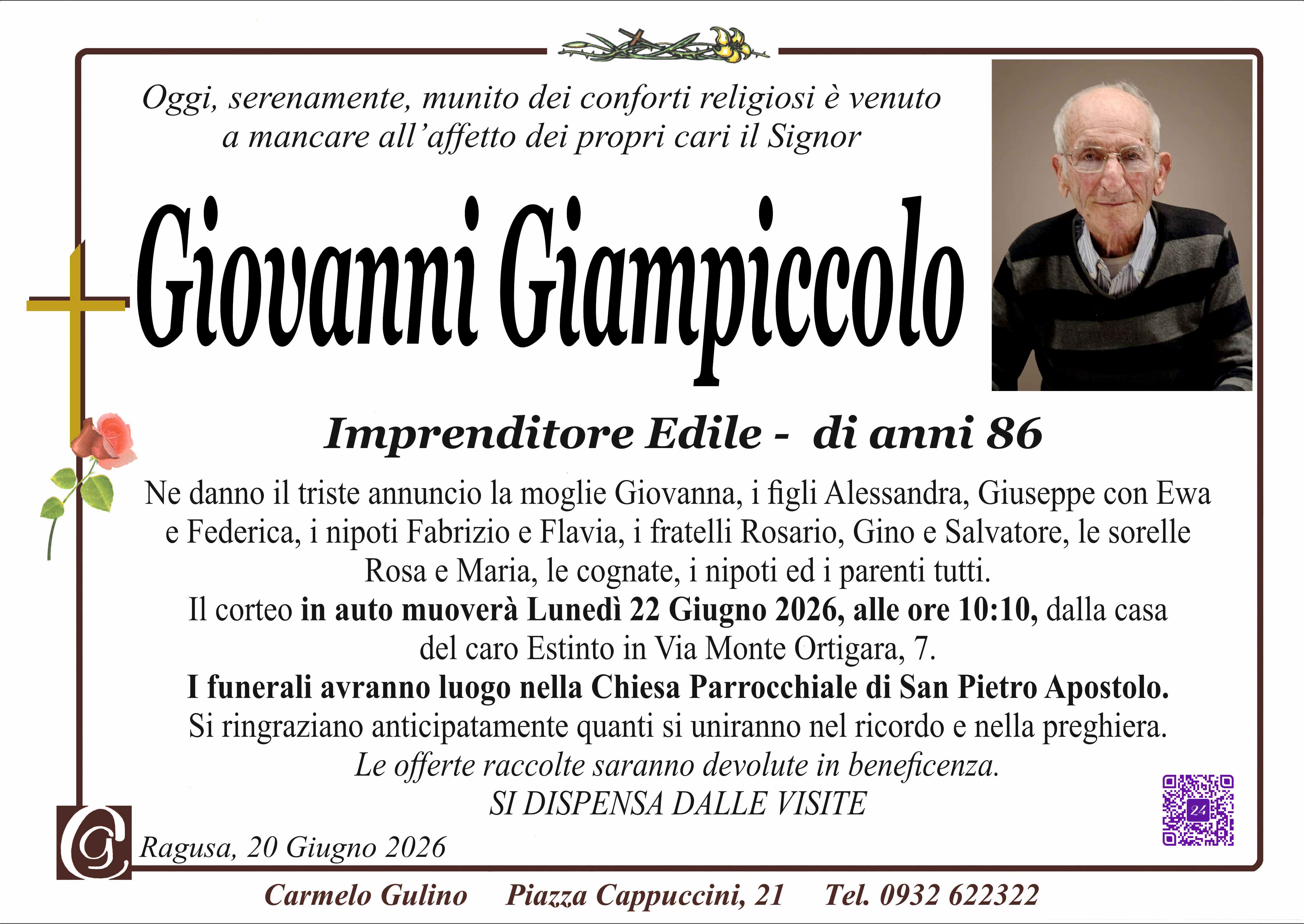 Necrologi: Giovanni Giampiccolo