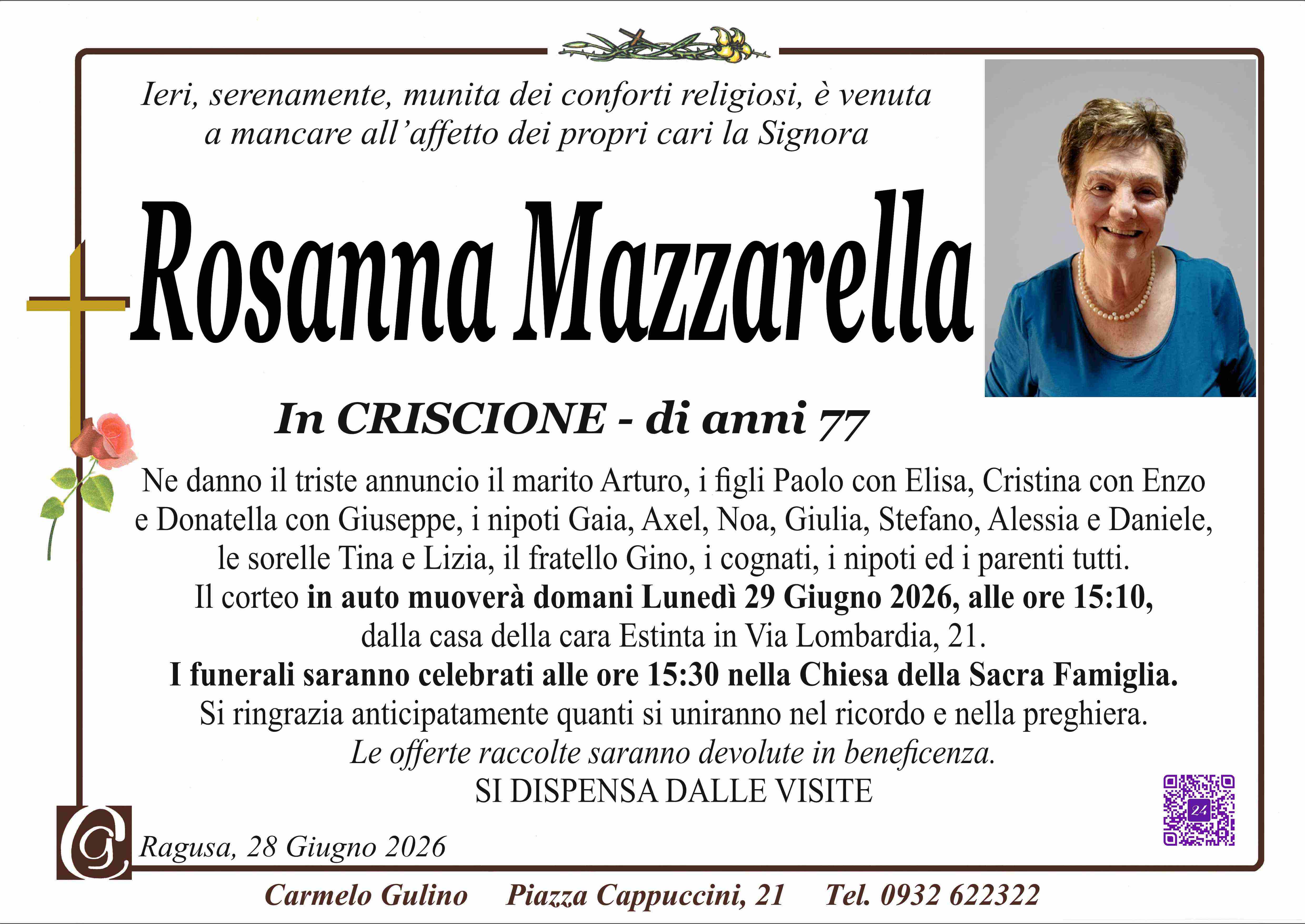 Necrologi: Rosanna Mazzarella