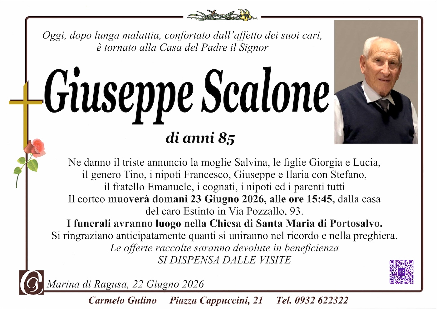 Necrologi: Giuseppe Scalone