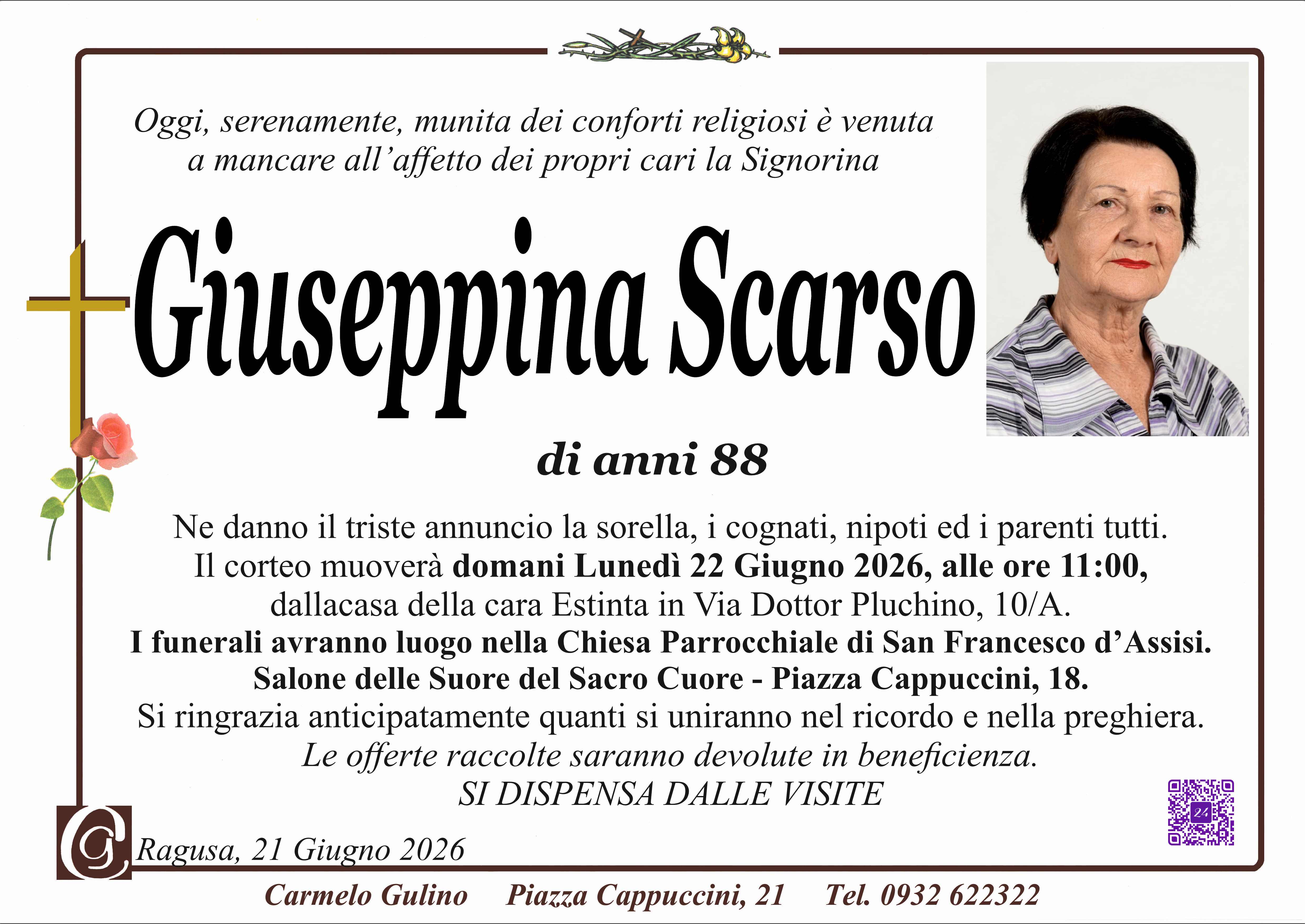 Necrologi: Giuseppina Scarso