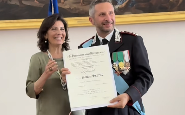 Al colonnello Manuel Scarso l’Ordine al Merito della Repubblica Italiana conferita dal Presidente Mattarella