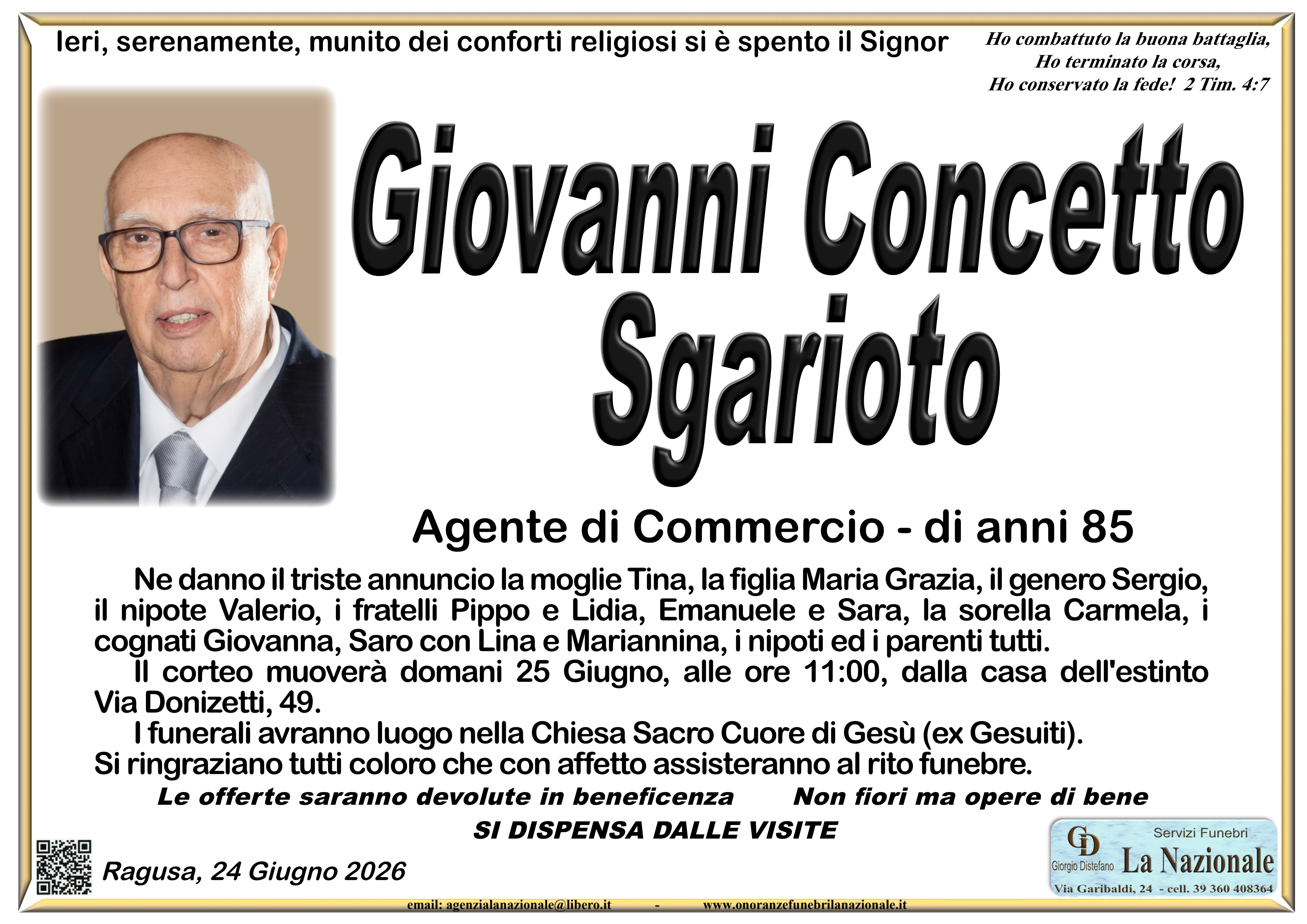 Necrologi: Giovanni Concetto Sgarioto
