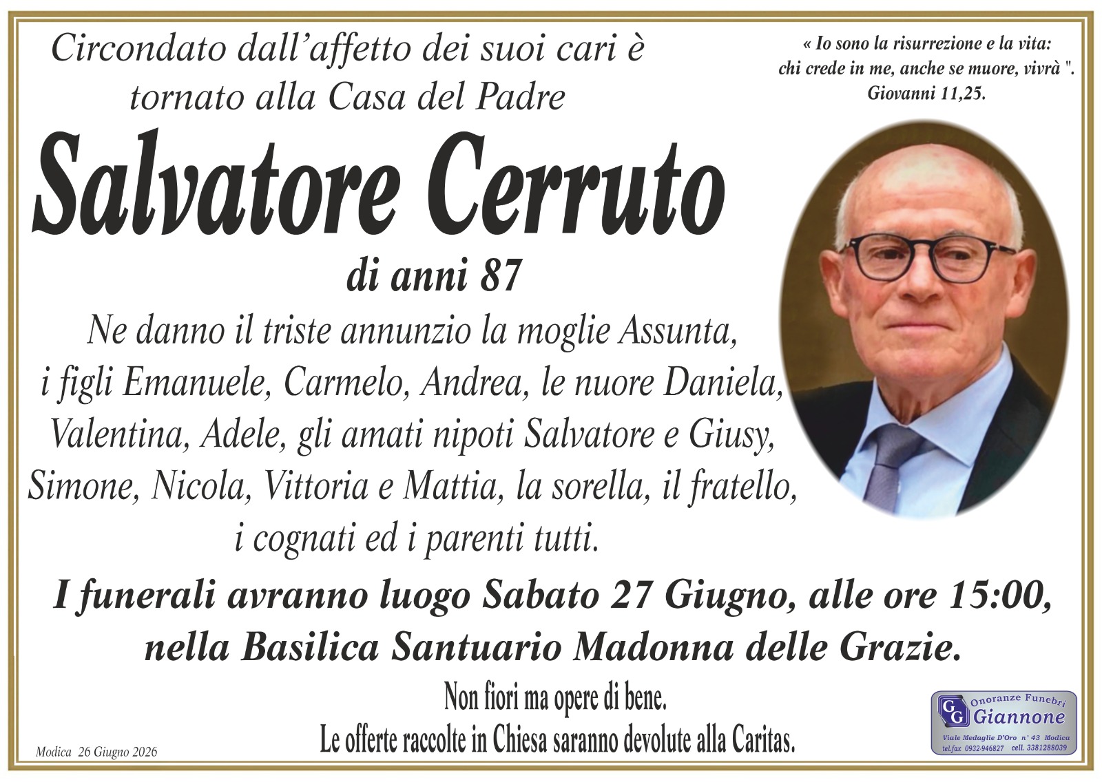 Necrologi: Salvatore Cerruto