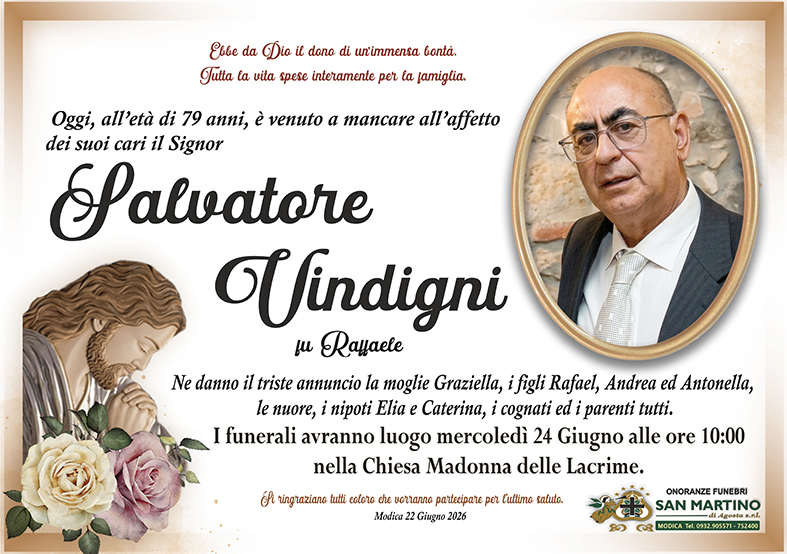 Necrologi: Salvatore Vindigni