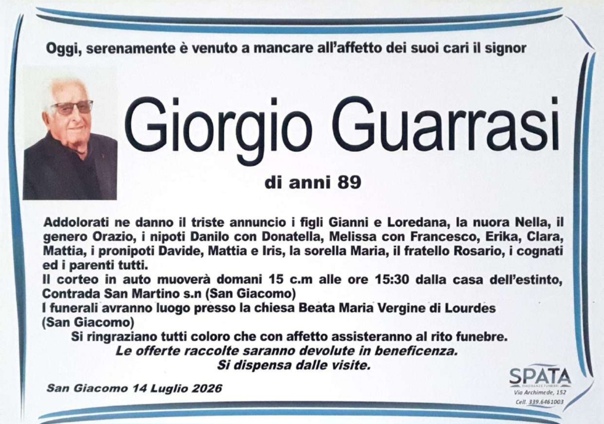 Necrologi: Giorgio Guarrasi