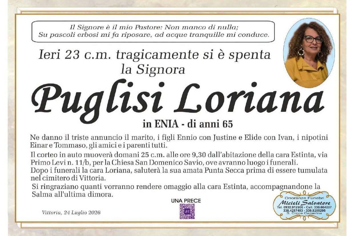 Necrologi: Loriana Puglisi