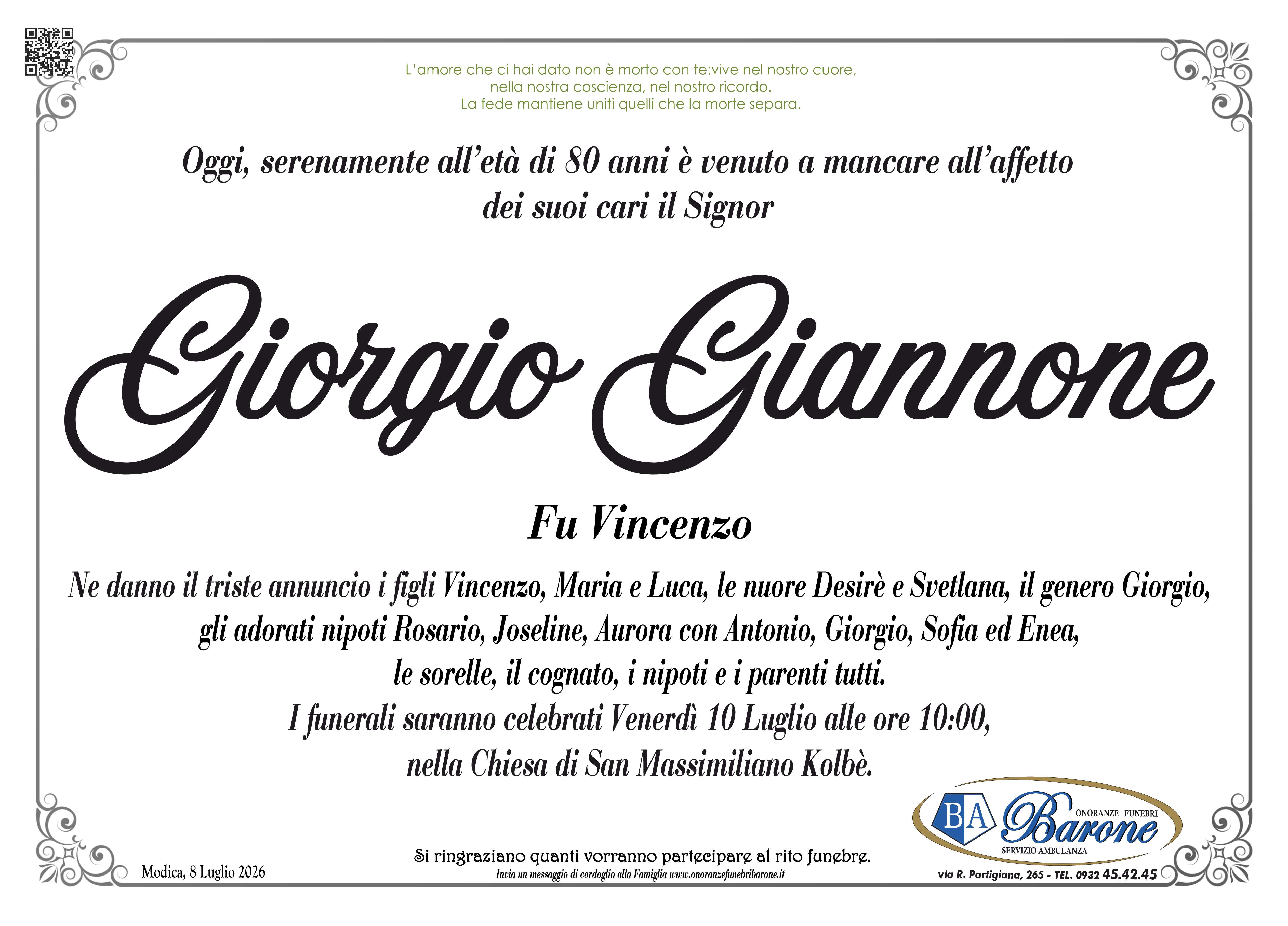Necrologi: Giorgio Giannone