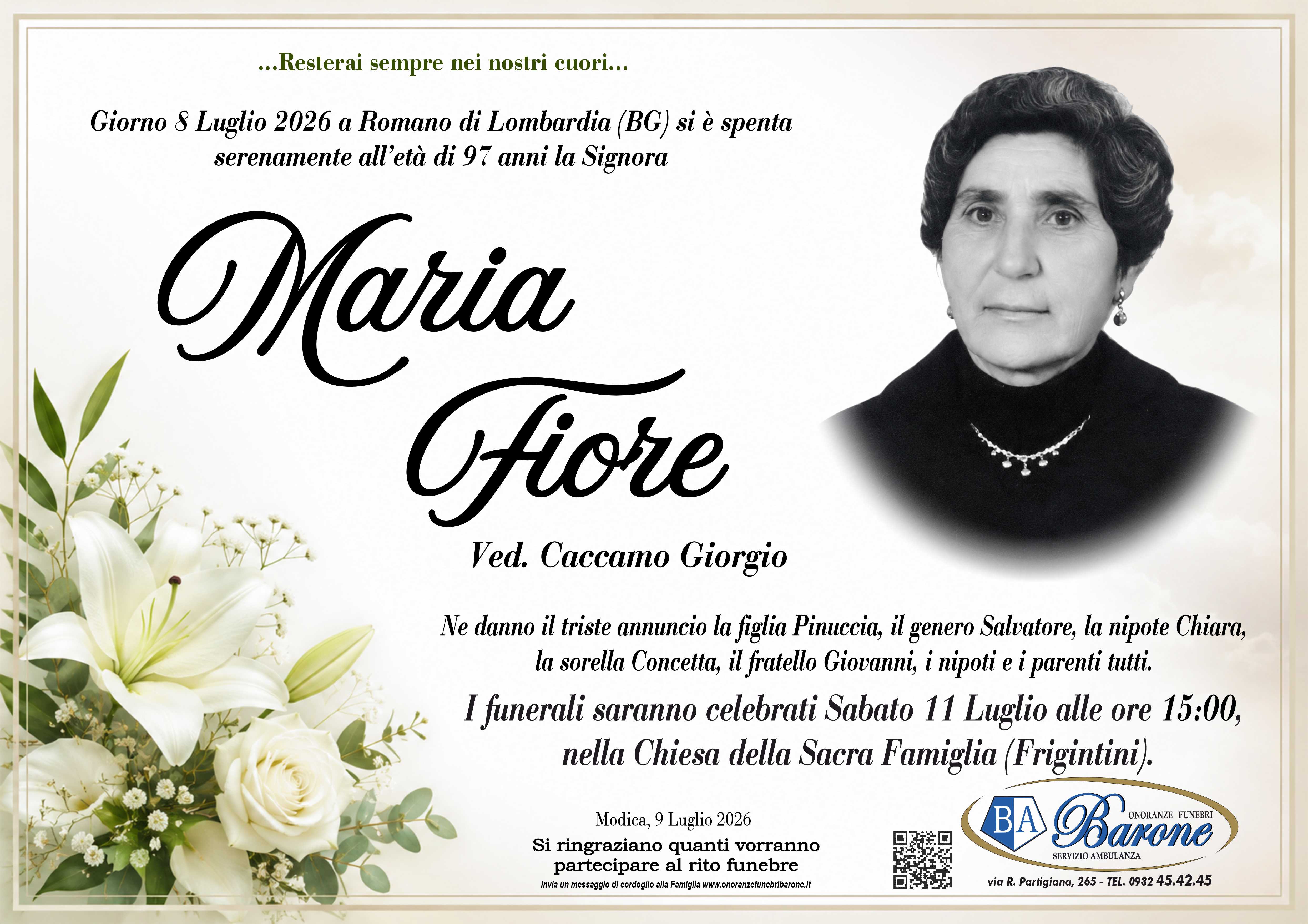 Necrologi: Maria Fiore