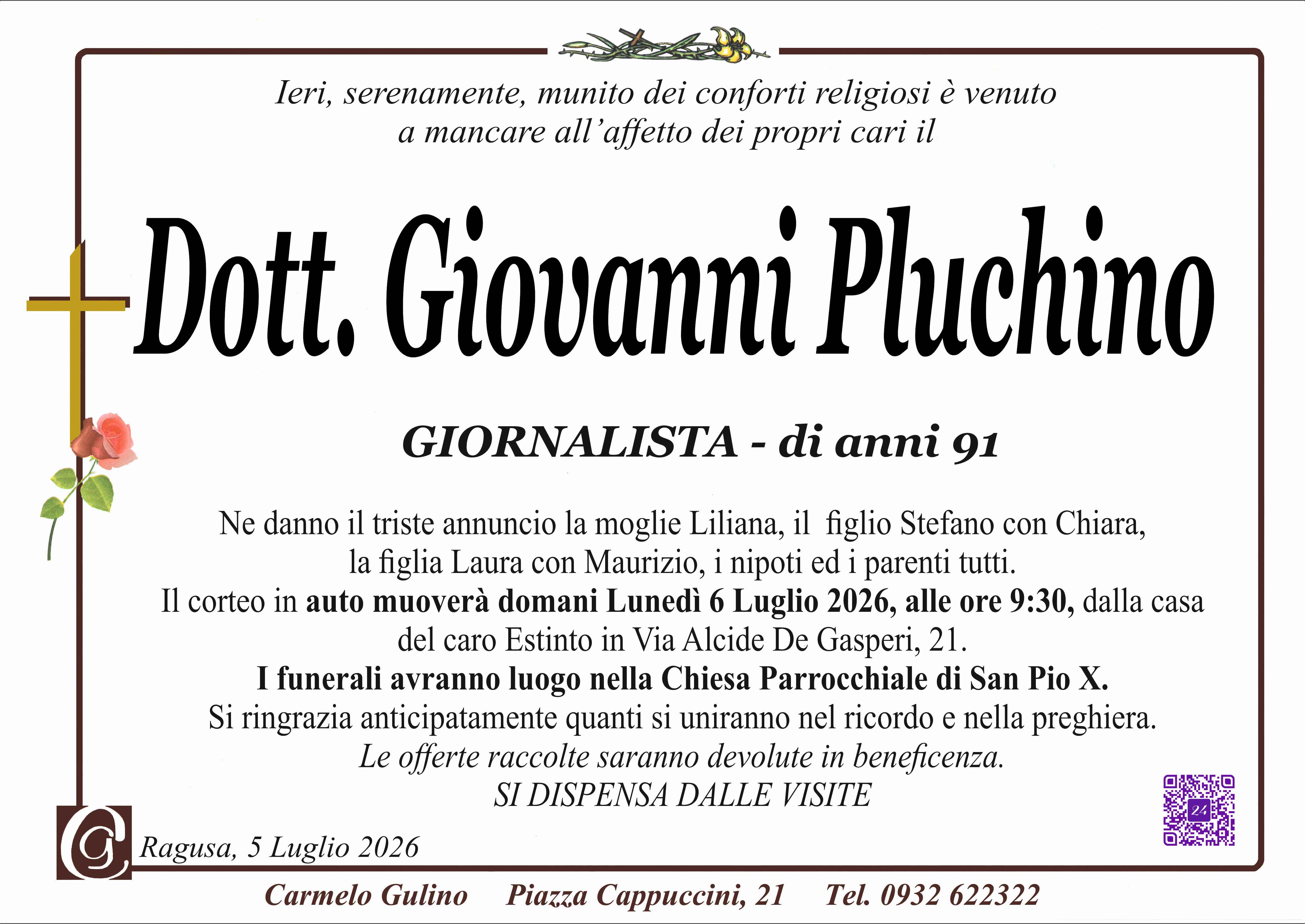 Necrologi: Giovanni Pluchino