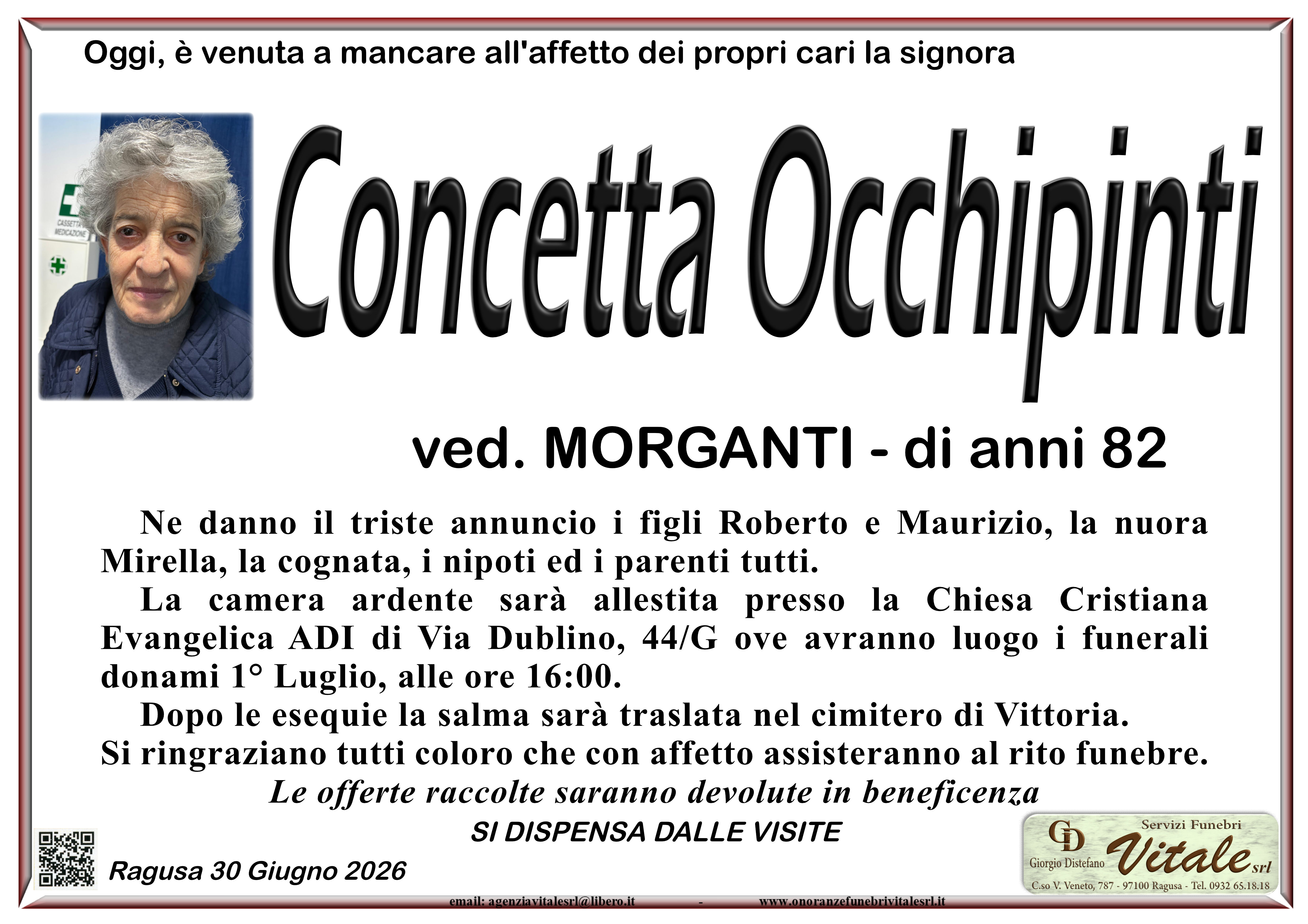 Necrologi: Concetta Occhipinti